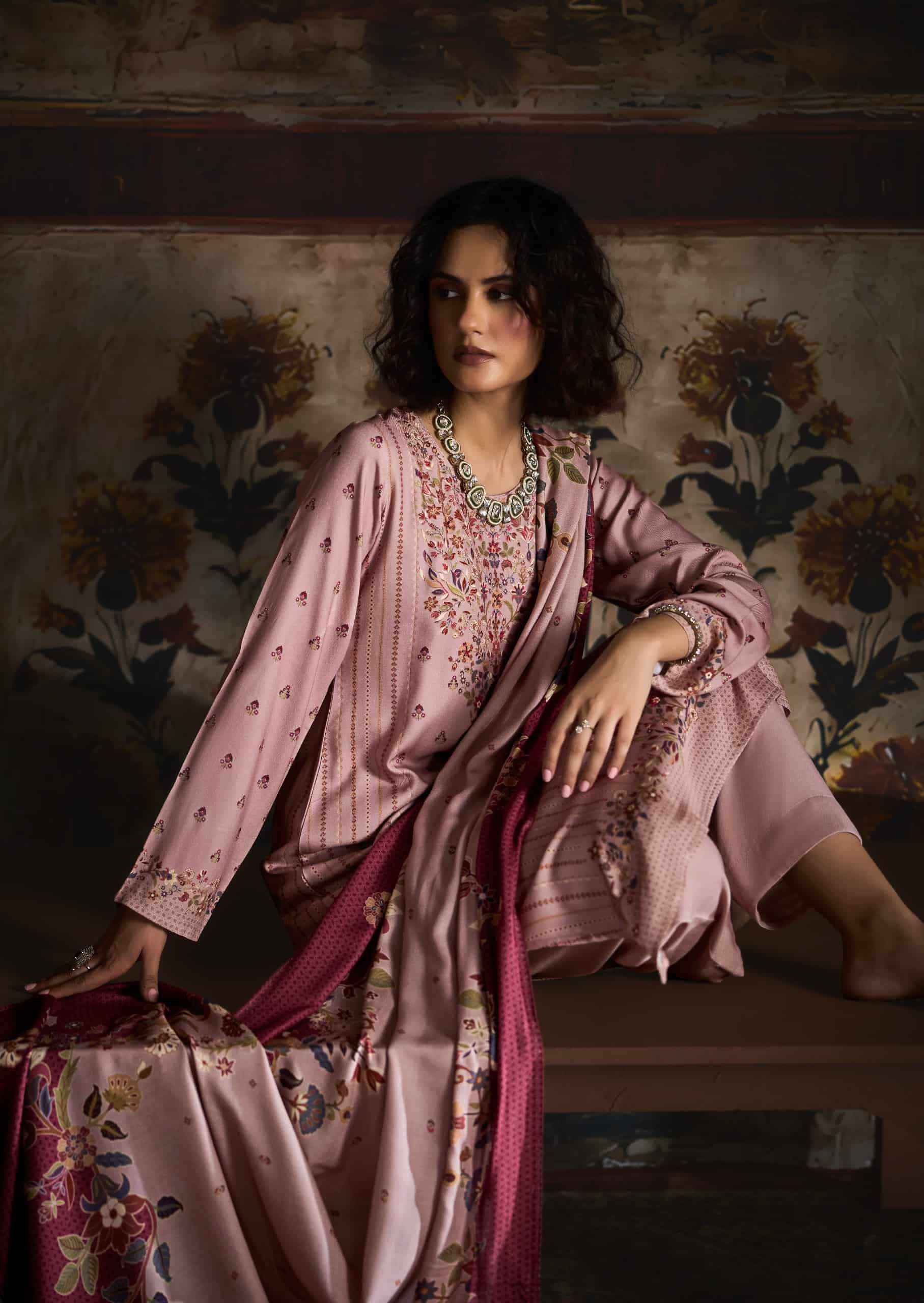 Prm Trendz Uzmaa Pashma Dress Material 6 Pcs Set