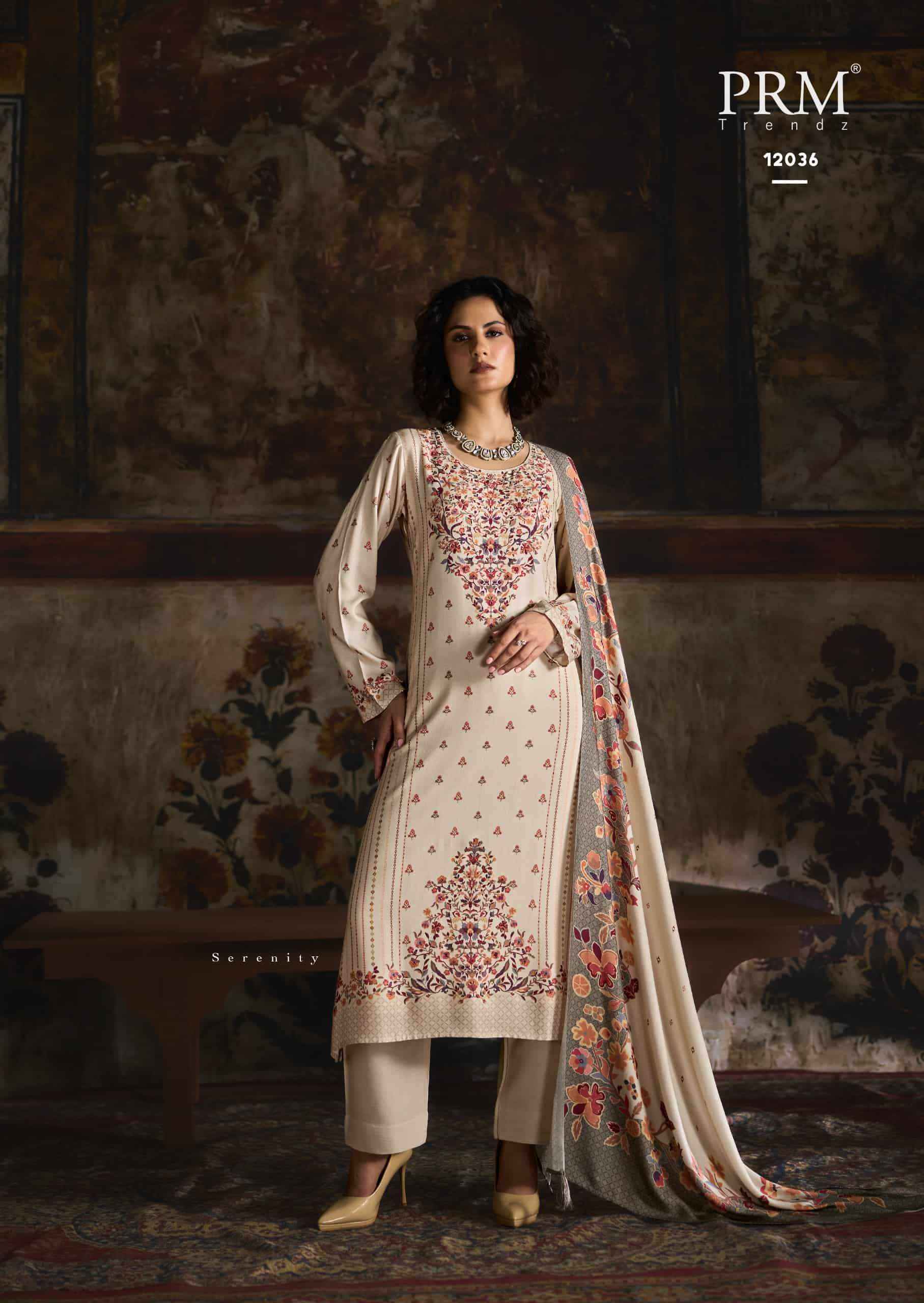 Prm Trendz Uzmaa Pashma Dress Material 6 Pcs Set