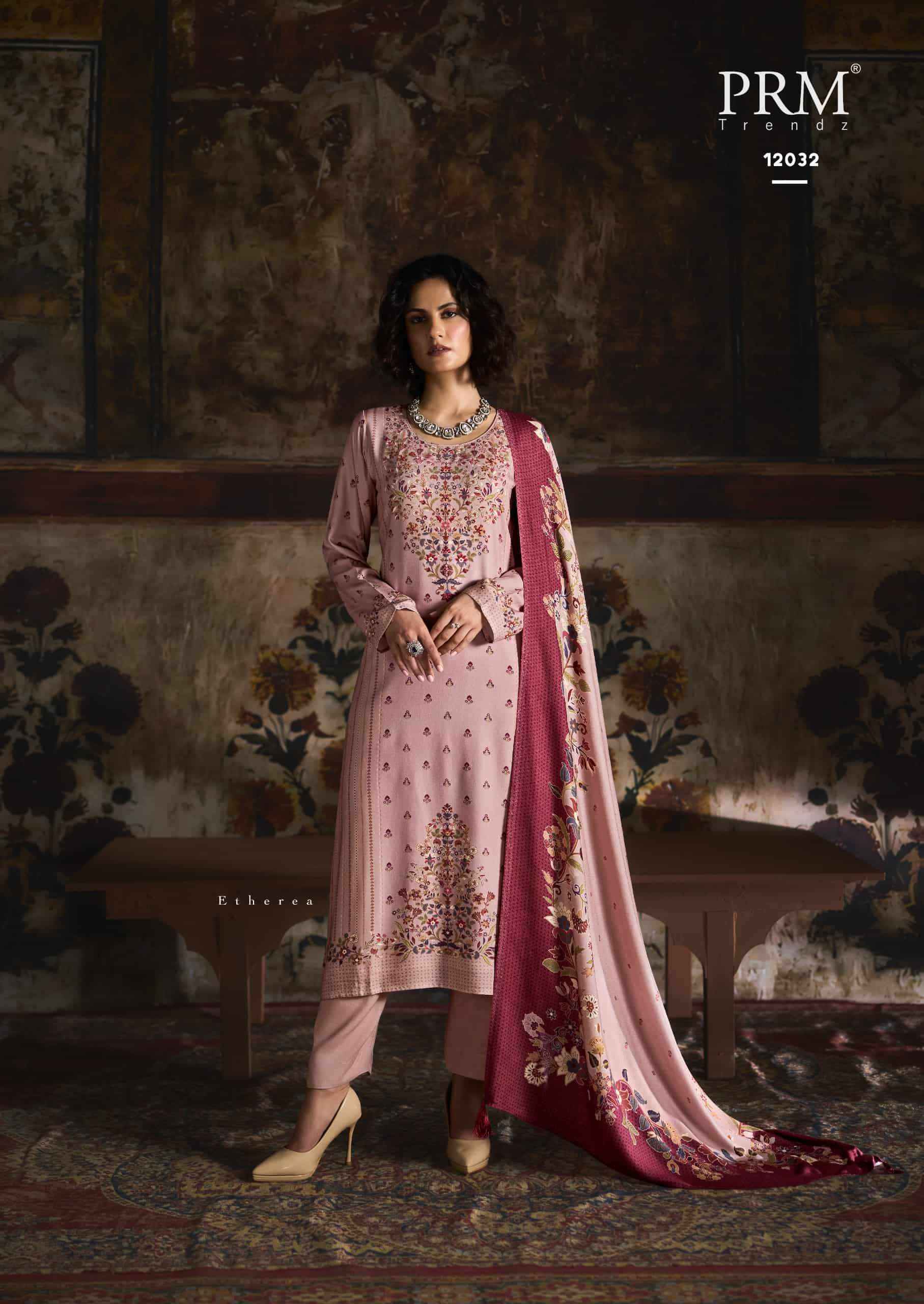 Prm Trendz Uzmaa Pashma Dress Material 6 Pcs Set