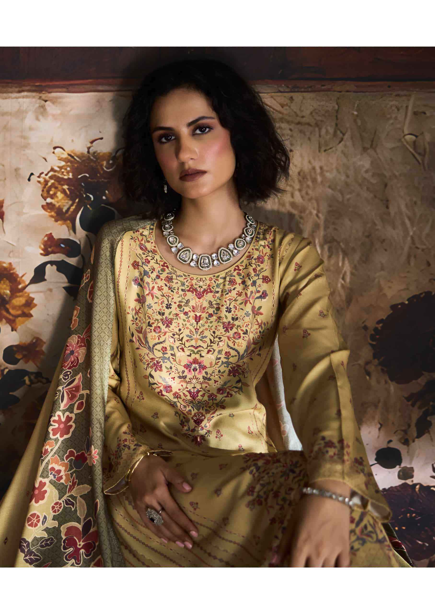 Prm Trendz Uzmaa Pashma Dress Material 6 Pcs Set
