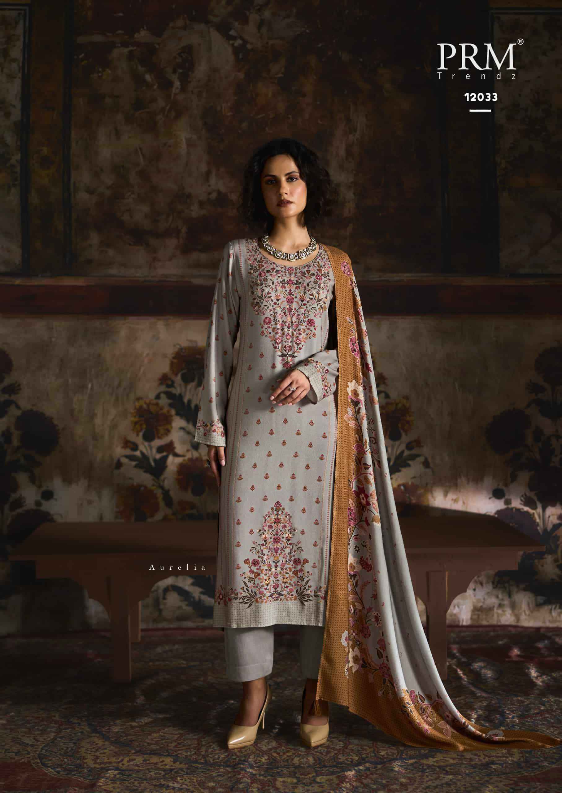 Prm Trendz Uzmaa Pashma Dress Material 6 Pcs Set