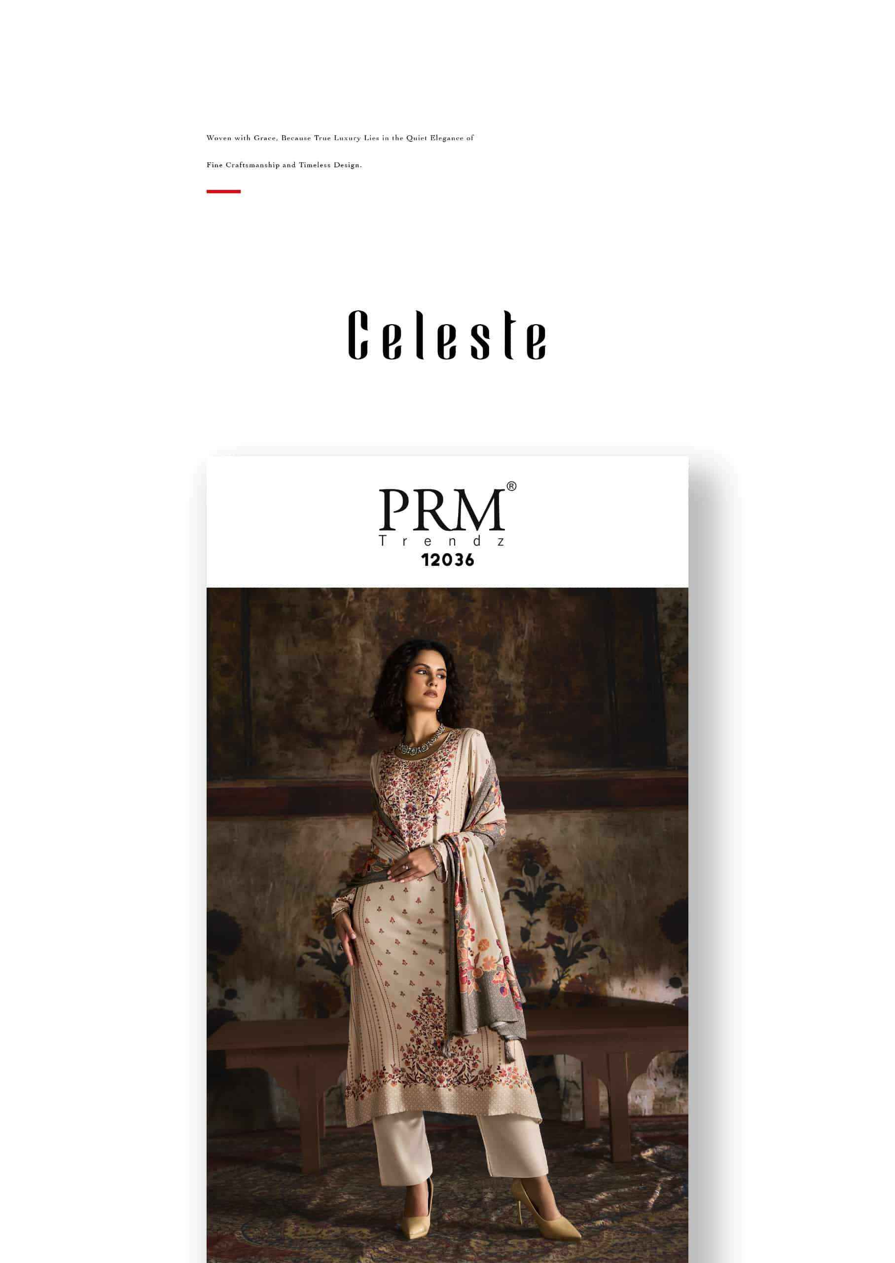 Prm Trendz Uzmaa Pashma Dress Material 6 Pcs Set