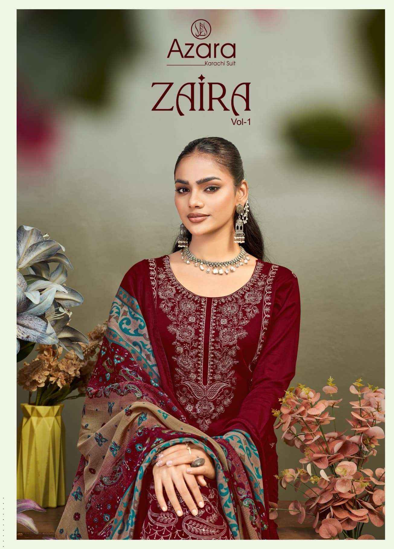 Radhika Azara Zaira Vol 1 Pure Zam Dress Material 6 Pcs Catalog