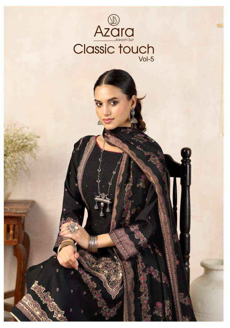 RADHIKA FASHION AZARA CLASSIC TOUCH VOL 5 DRESS MATERIAL 4 PCS CATALOG