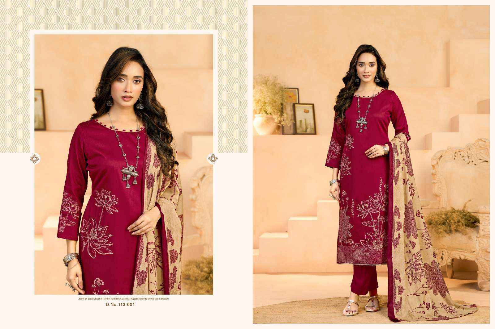 RADHIKA FASHION AZARA JESSIKA 3 JAM COTTON SALWAR SUITS 4 PCS CATALOGUE