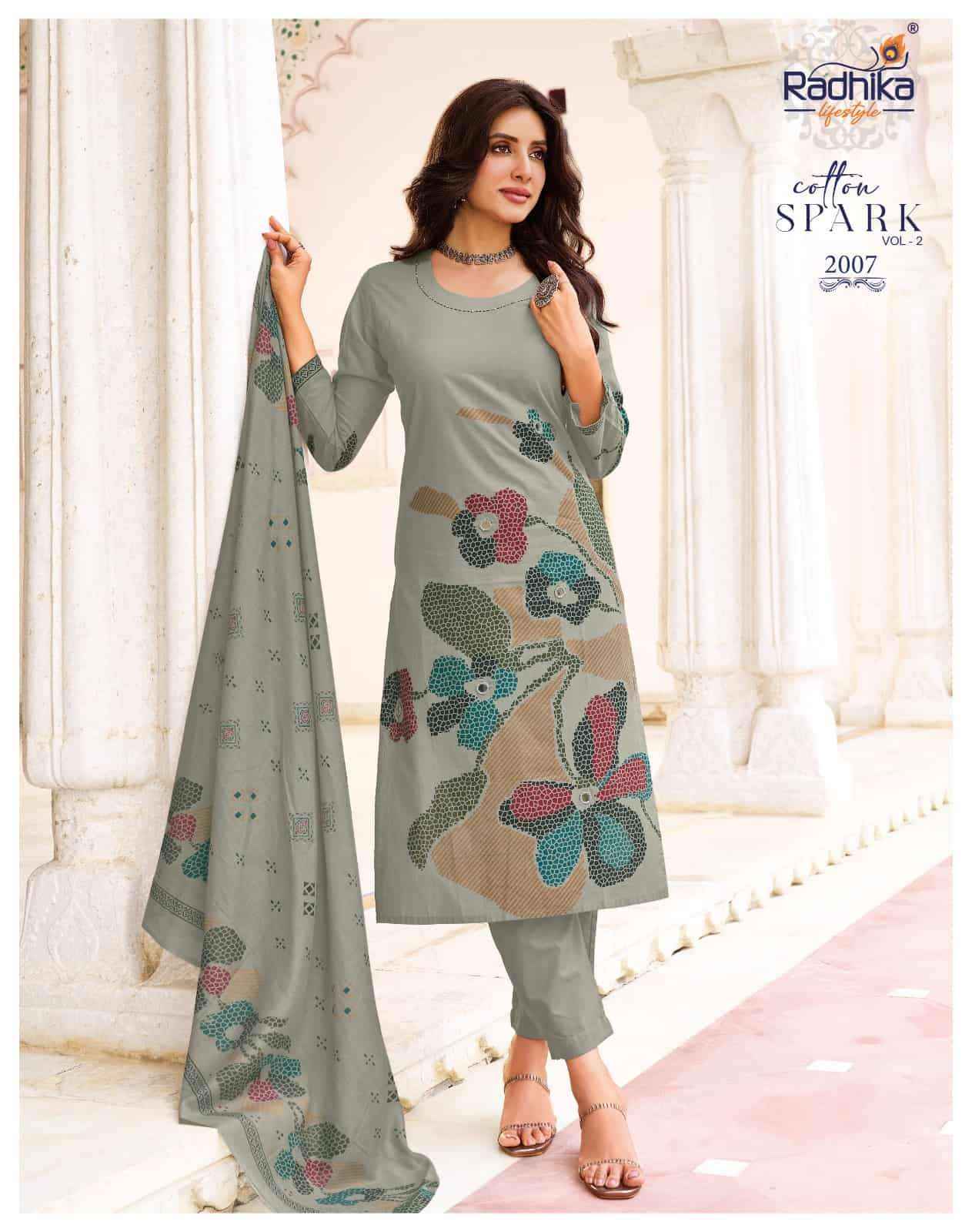 Radhika Lifestyle Cotton Spark Vol 2 Exclusive Cotton 3 Pec Sets 8 Pcs Catalog 