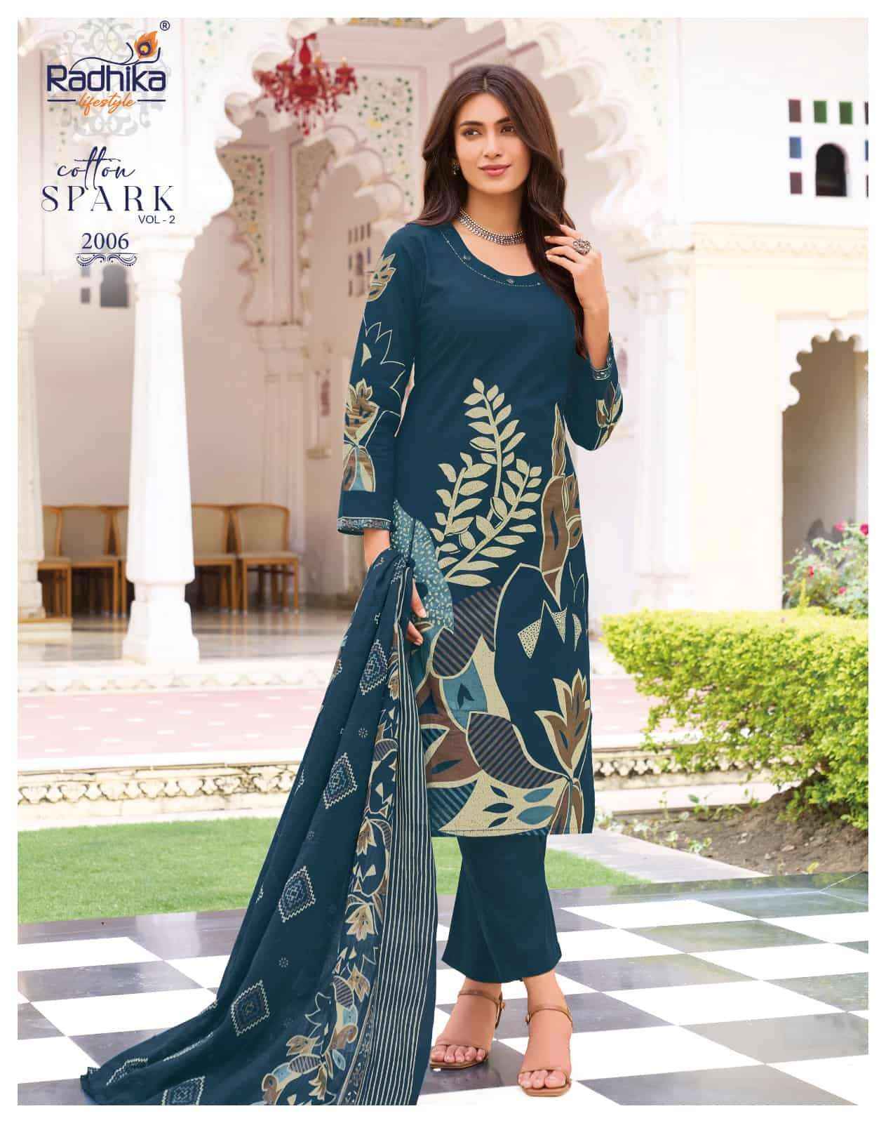 Radhika Lifestyle Cotton Spark Vol 2 Exclusive Cotton 3 Pec Sets 8 Pcs Catalog 