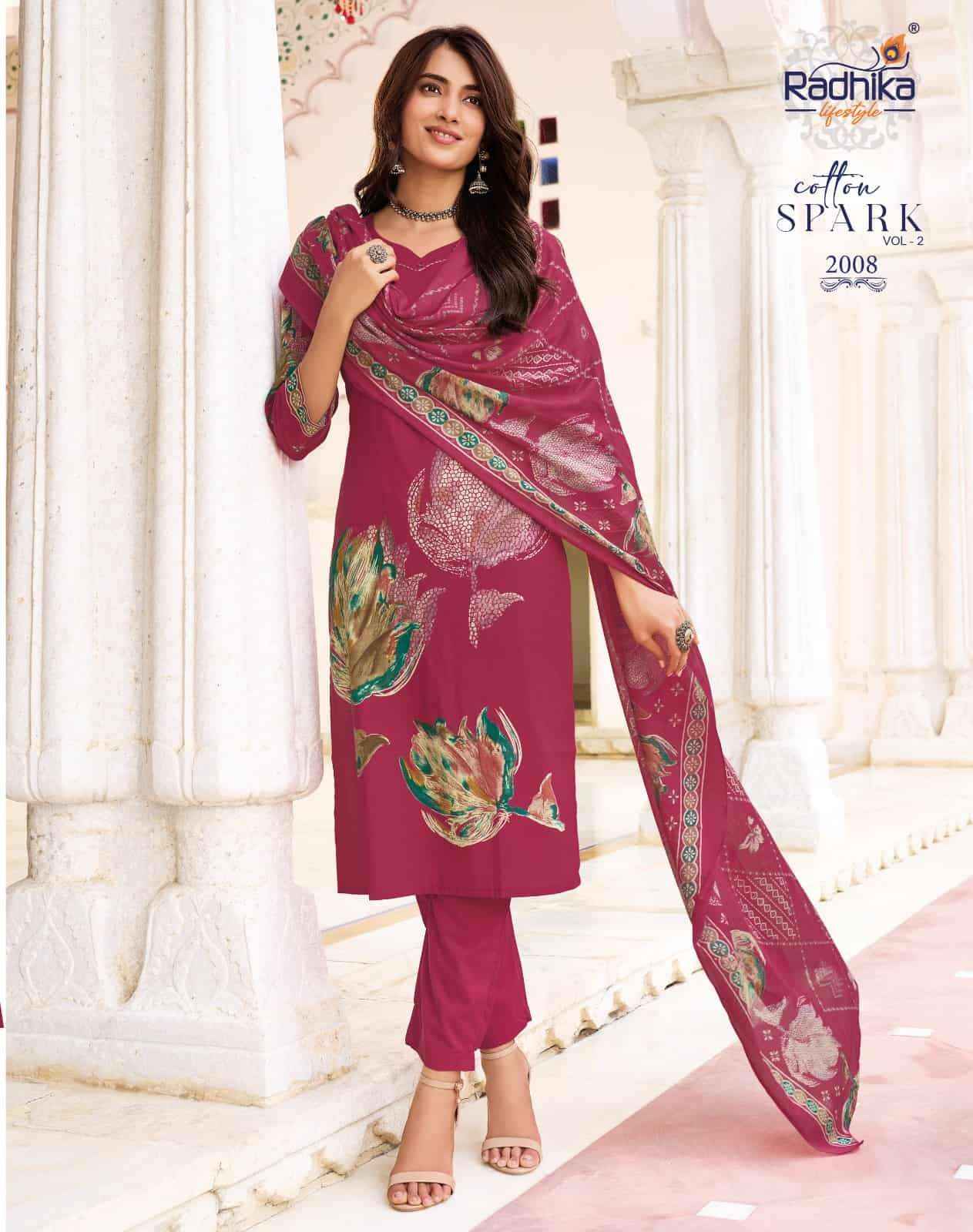 Radhika Lifestyle Cotton Spark Vol 2 Exclusive Cotton 3 Pec Sets 8 Pcs Catalog 