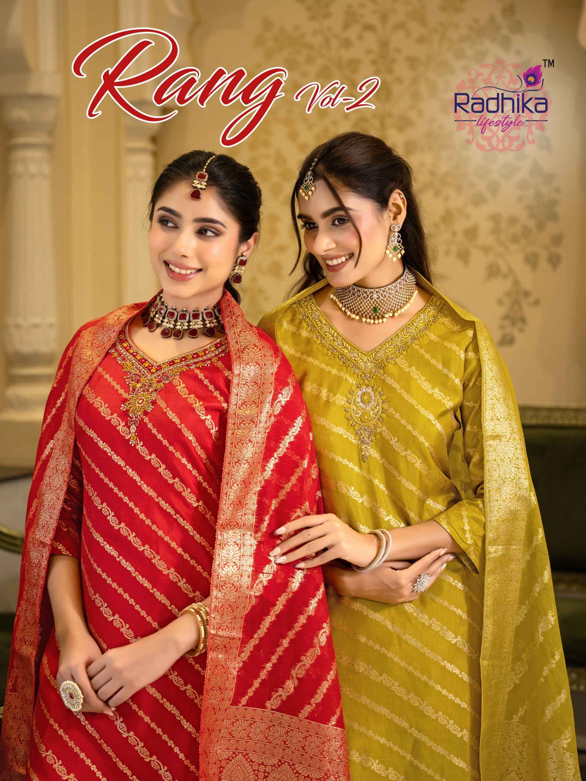 Radhika Lifestyle Rang Vol 2 Dola Silk Jacquard Kurti Combo 6 pcs Catalog