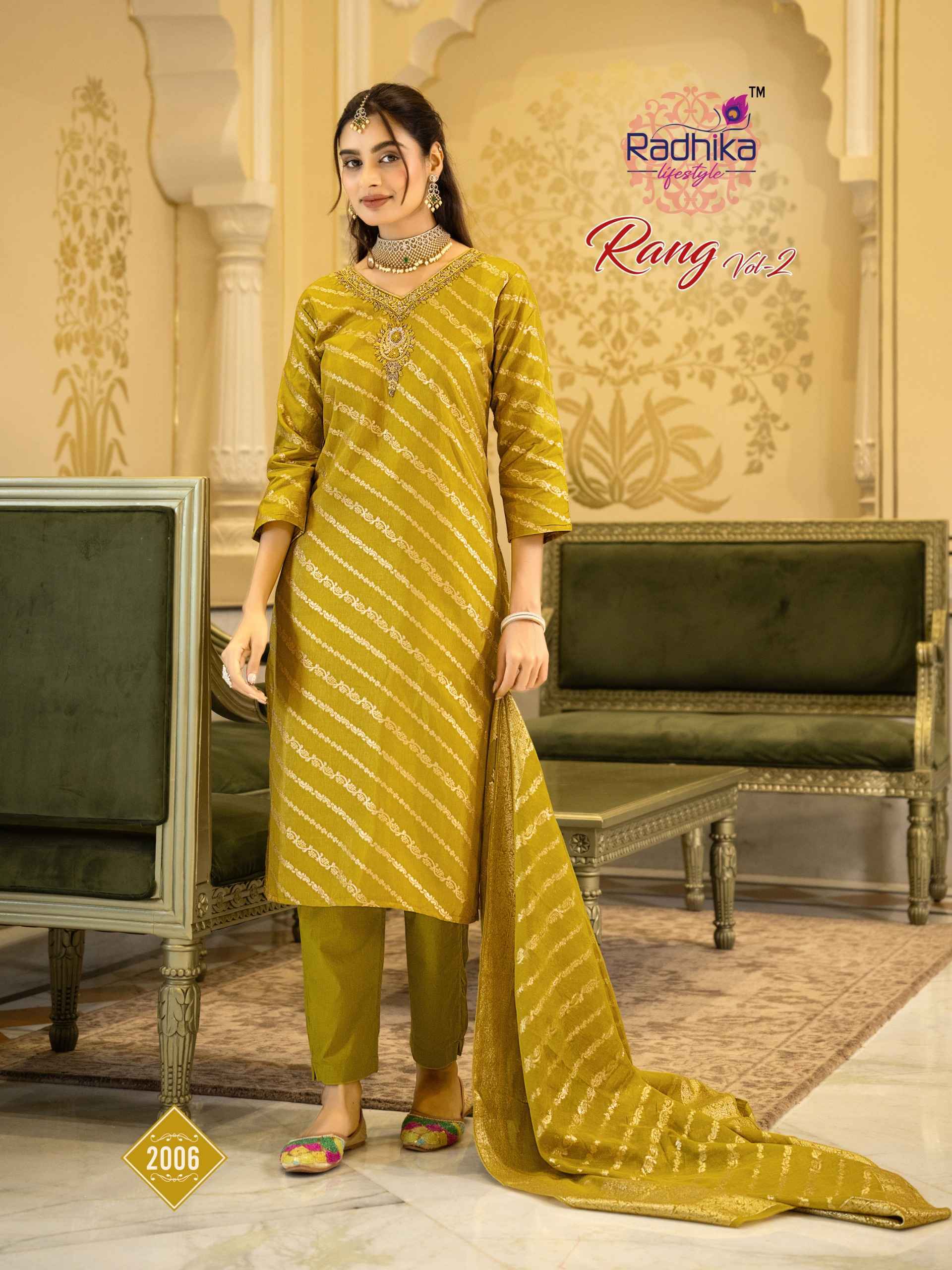 Radhika Lifestyle Rang Vol 2 Dola Silk Jacquard Kurti Combo 6 pcs Catalog