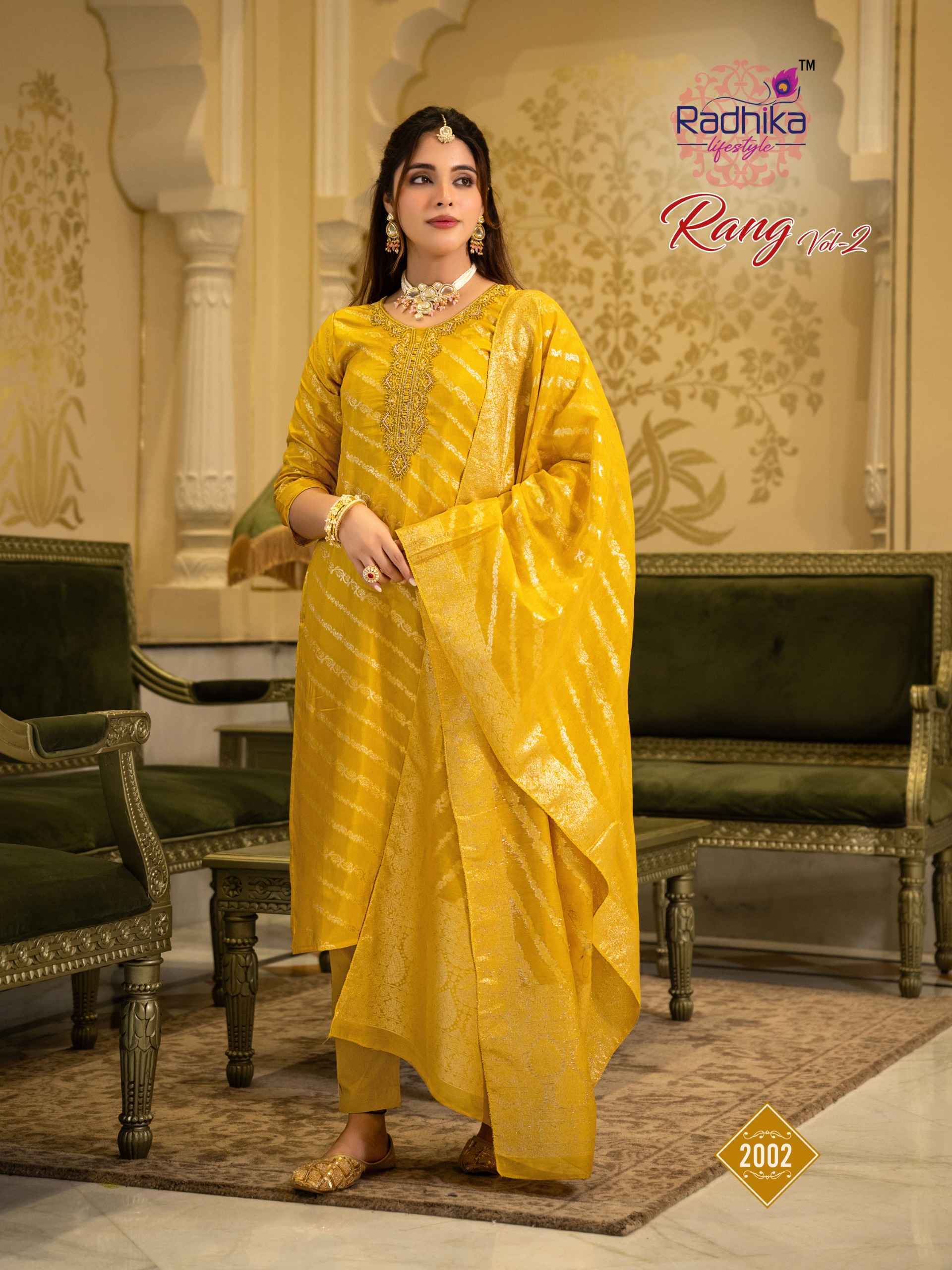 Radhika Lifestyle Rang Vol 2 Dola Silk Jacquard Kurti Combo 6 pcs Catalog