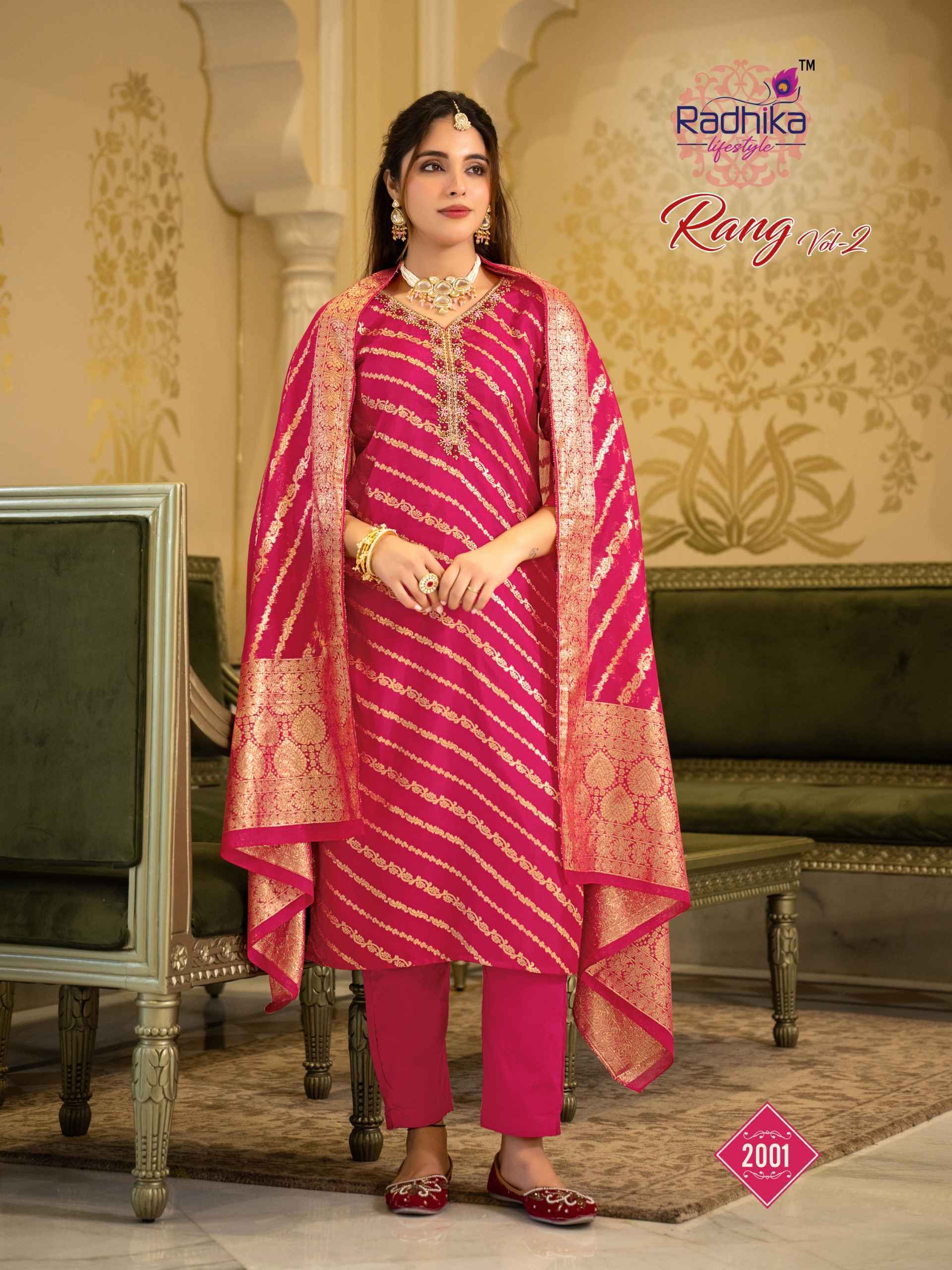 Radhika Lifestyle Rang Vol 2 Dola Silk Jacquard Kurti Combo 6 pcs Catalog