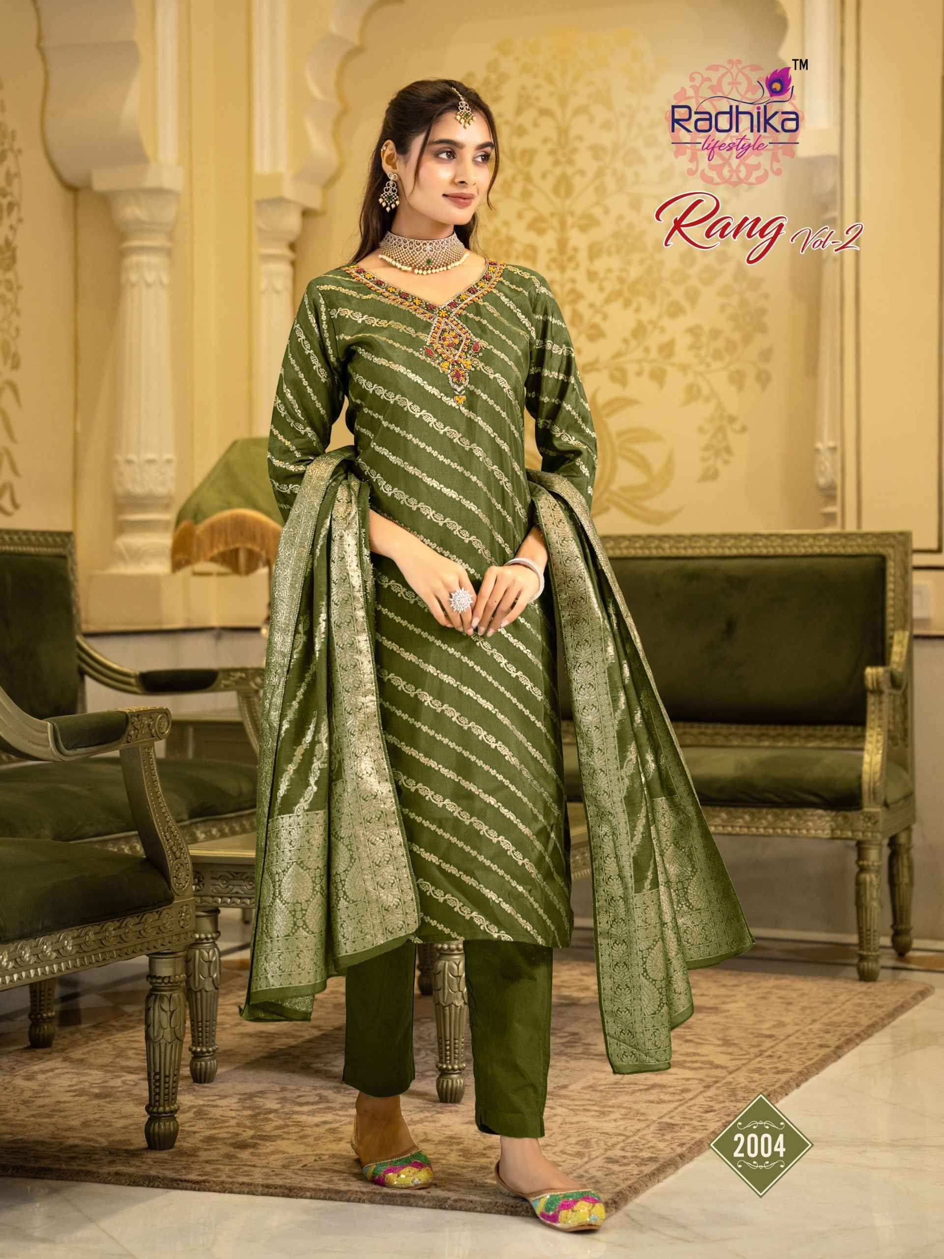 Radhika Lifestyle Rang Vol 2 Dola Silk Jacquard Kurti Combo 6 pcs Catalog