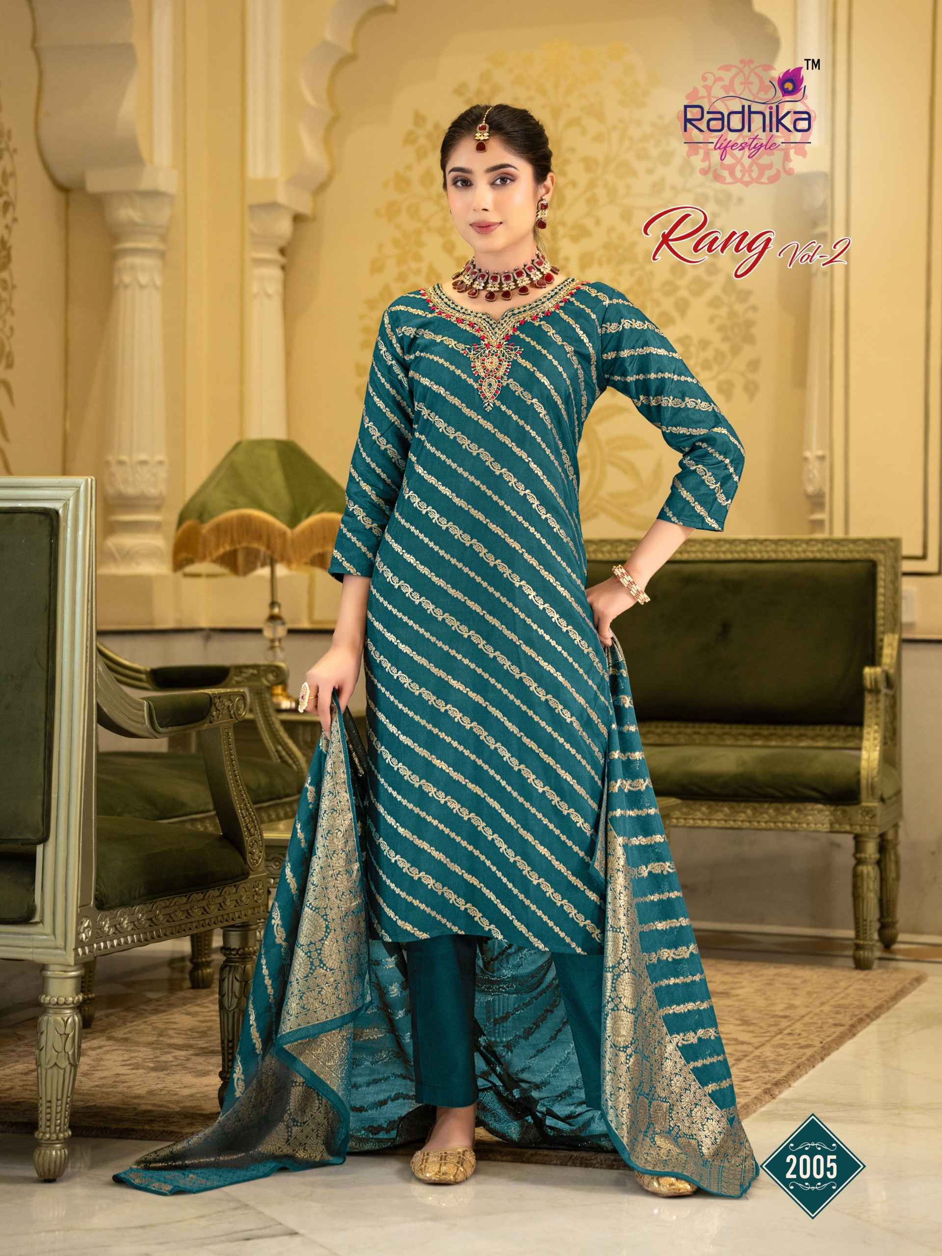 Radhika Lifestyle Rang Vol 2 Dola Silk Jacquard Kurti Combo 6 pcs Catalog