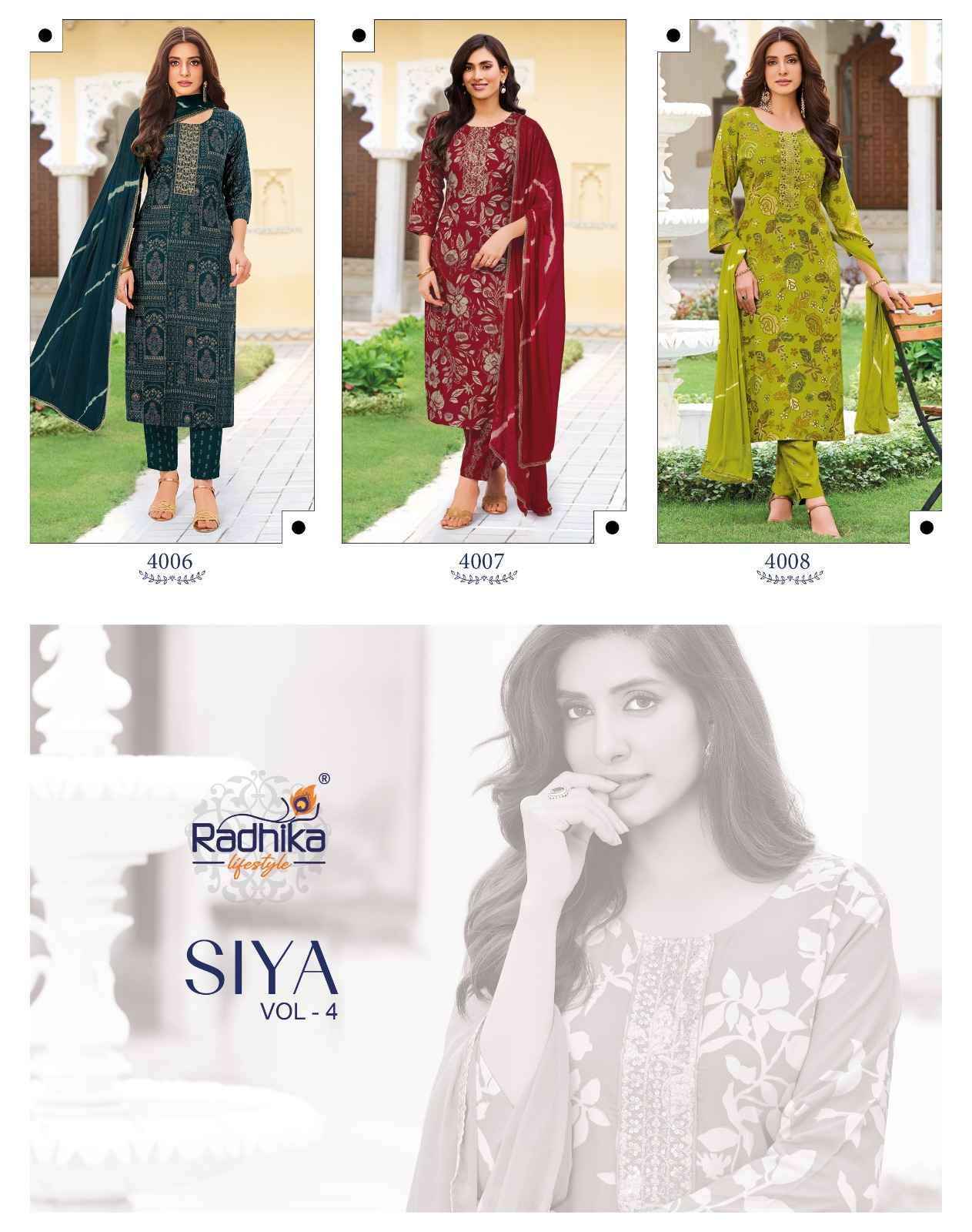 Radhika Lifestyle Siya Vol 4 Reyon Kurti Combo 8 pcs Catalog