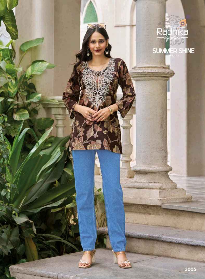 Radhika Lifestyle Summer Shine Vol 3 Cotton Kurti 8 pcs Catalog 
