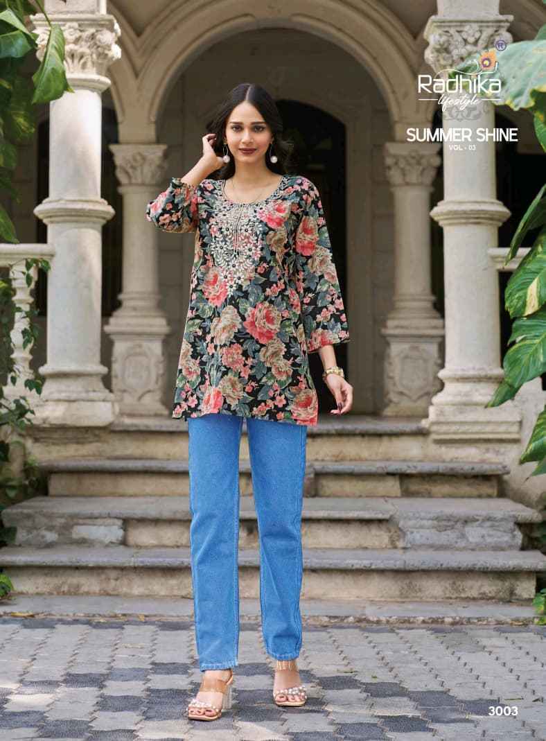 Radhika Lifestyle Summer Shine Vol 3 Cotton Kurti 8 pcs Catalog 