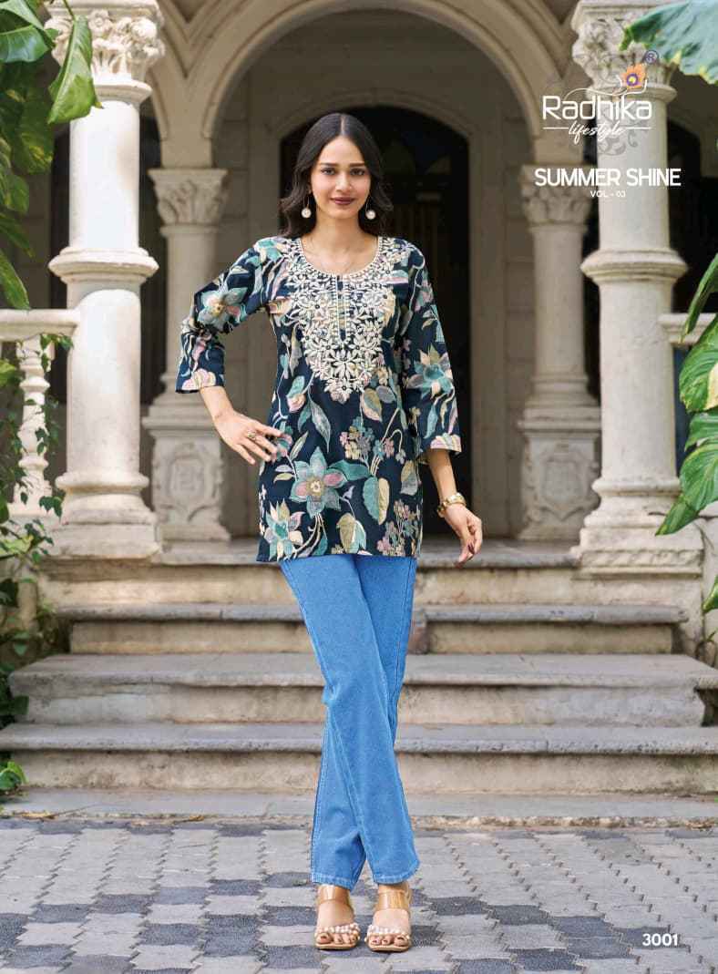 Radhika Lifestyle Summer Shine Vol 3 Cotton Kurti 8 pcs Catalog 
