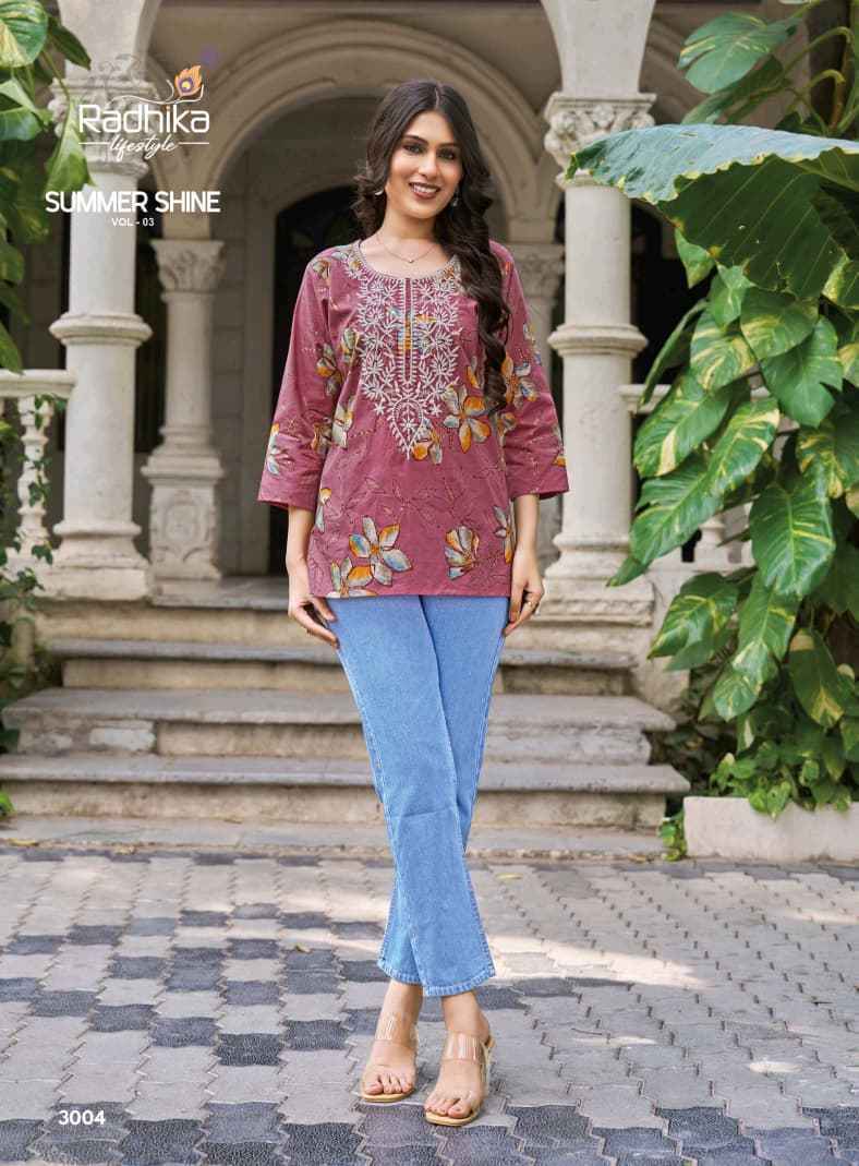 Radhika Lifestyle Summer Shine Vol 3 Cotton Kurti 8 pcs Catalog 