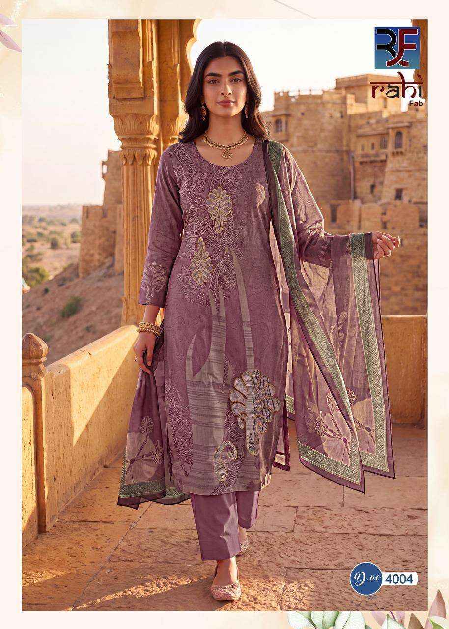 Rahi Fab Rising Gold Vol 4 Pure Cotton Dress Material 8 Pcs Catalog