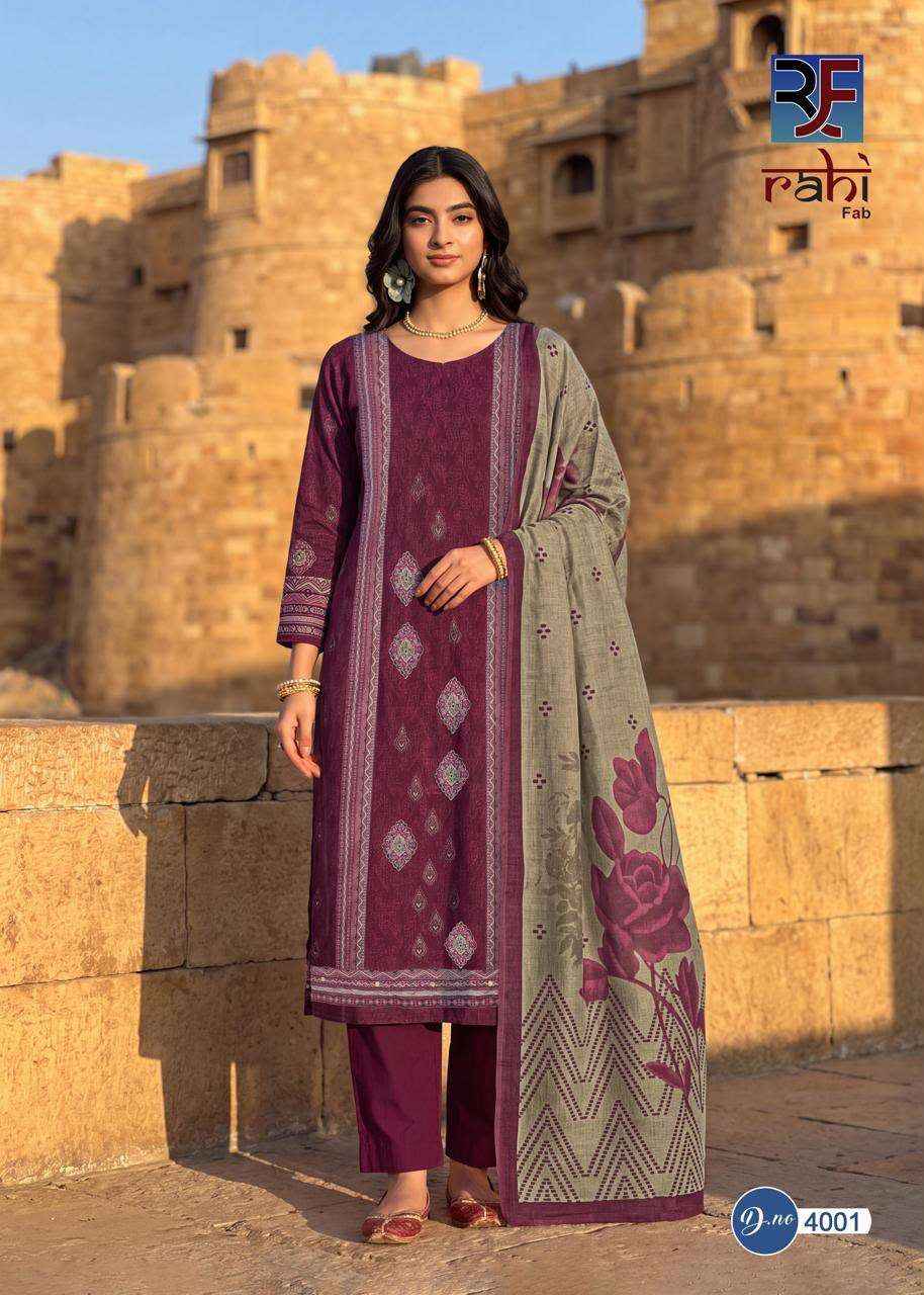 Rahi Fab Rising Gold Vol 4 Pure Cotton Dress Material 8 Pcs Catalog