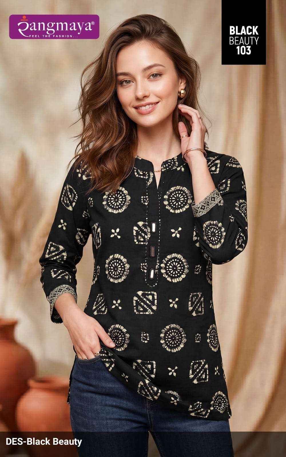 Rangmaya Black Beauty Premium Wear Short Tops Set 8 Pcs Catalog