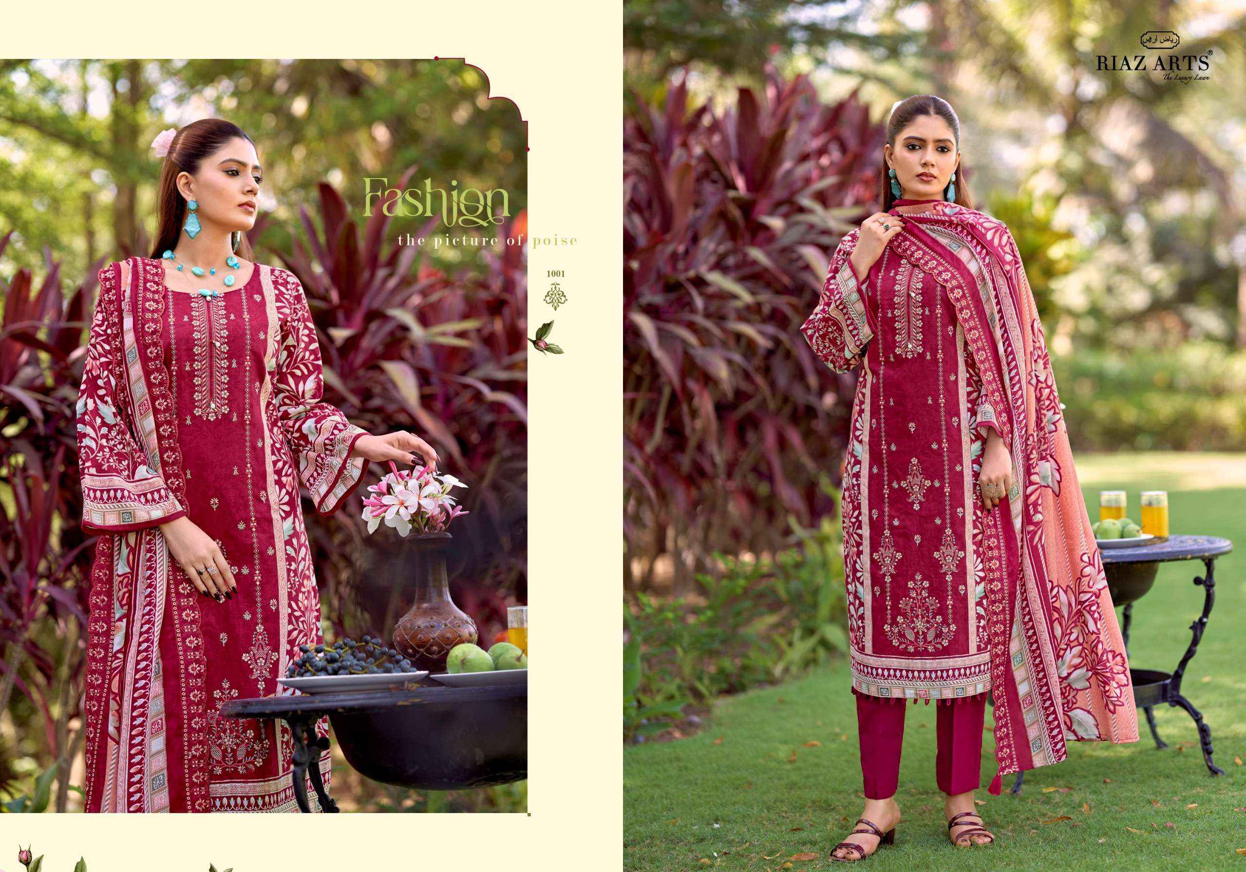 Riaz Arts Bin Saeed Vol 18 Lawn Cotton Dress Material 6 pcs Catalog With Price