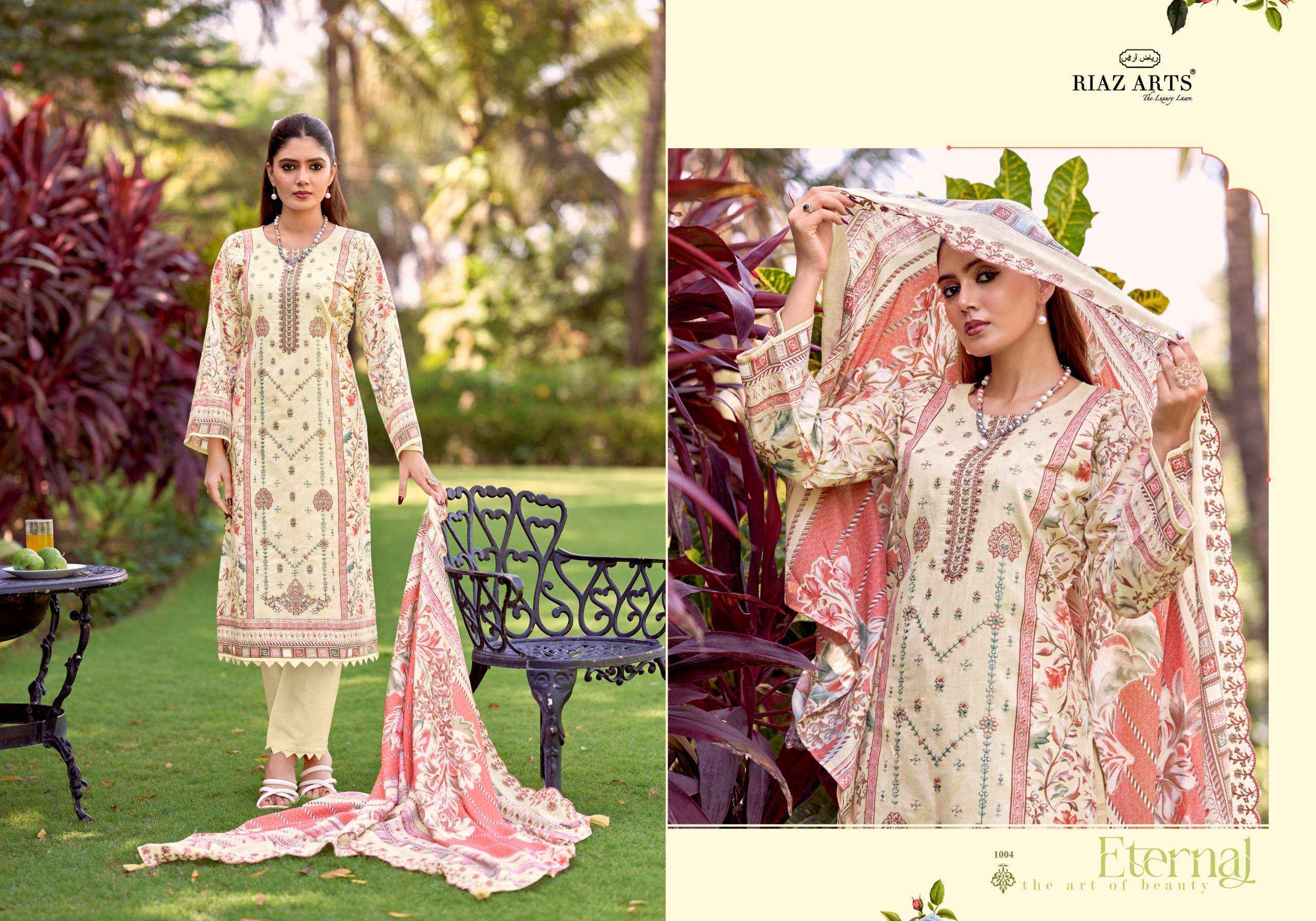 Riaz Arts Bin Saeed Vol 18 Lawn Cotton Dress Material 6 pcs Catalog With Price