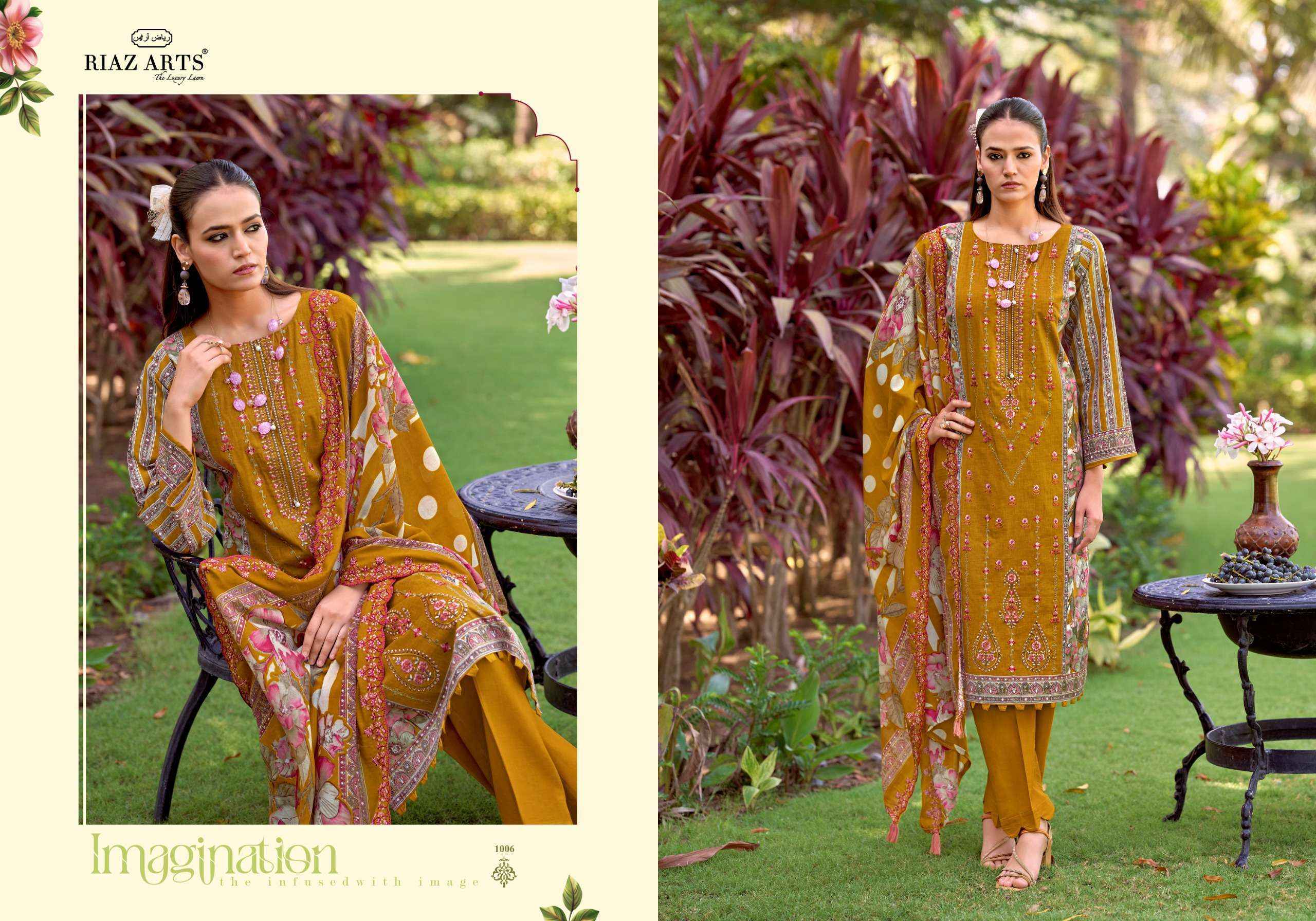 Riaz Arts Bin Saeed Vol 18 Lawn Cotton Dress Material 6 pcs Catalog With Price