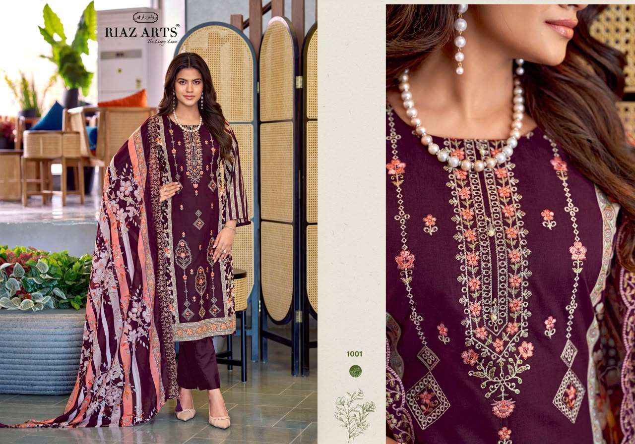 Riaz Arts Zeenat Premium Cotton Dress Material 6 Pcs Catalog 