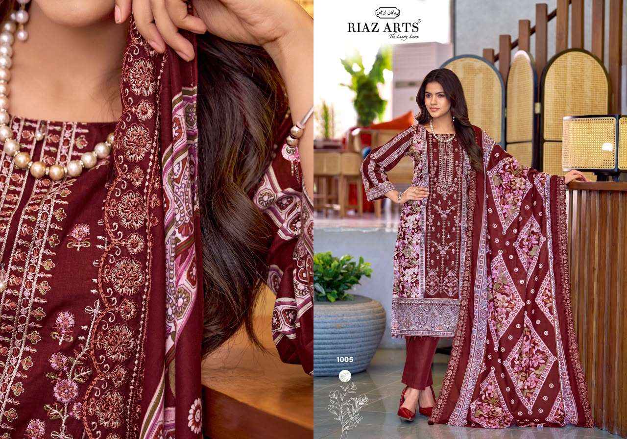 Riaz Arts Zeenat Premium Cotton Dress Material 6 Pcs Catalog 
