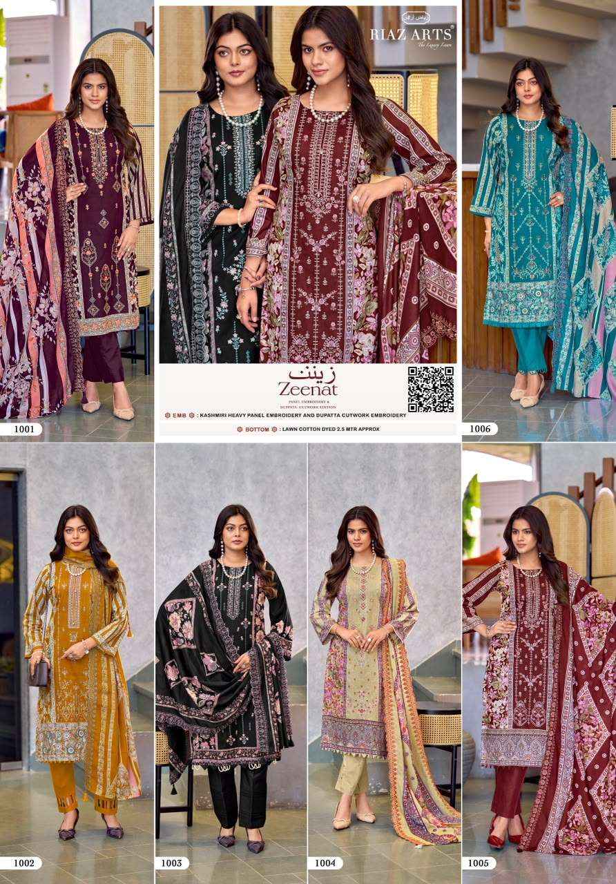 Riaz Arts Zeenat Premium Cotton Dress Material 6 Pcs Catalog 