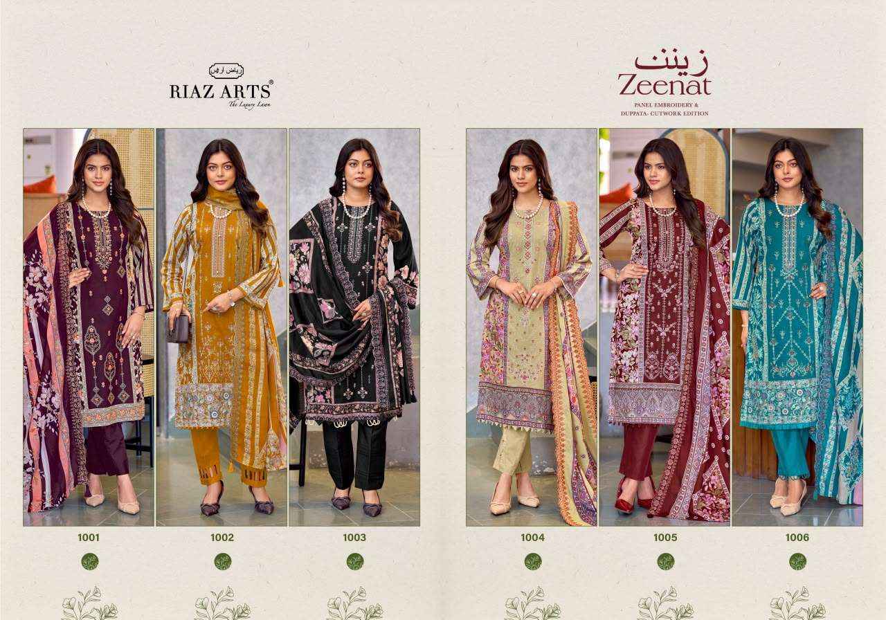 Riaz Arts Zeenat Premium Cotton Dress Material 6 Pcs Catalog 