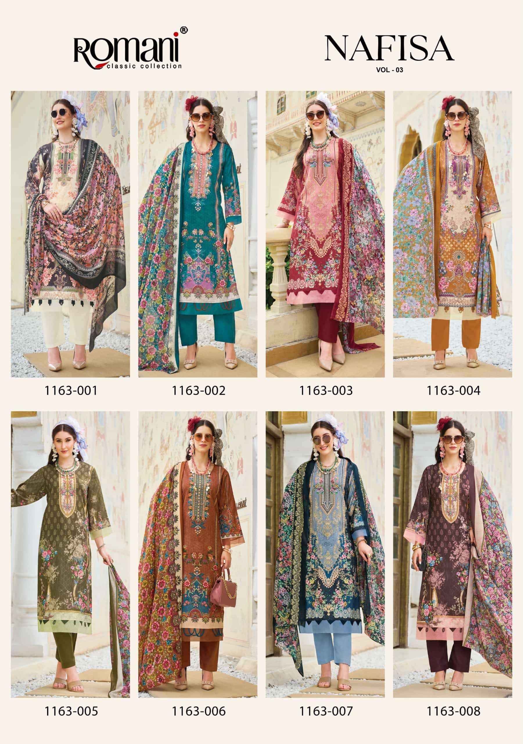 Romani Nafisa Vol 3 Cotton Dress Material 8 Pcs Catalog | Wholesale Market Surat