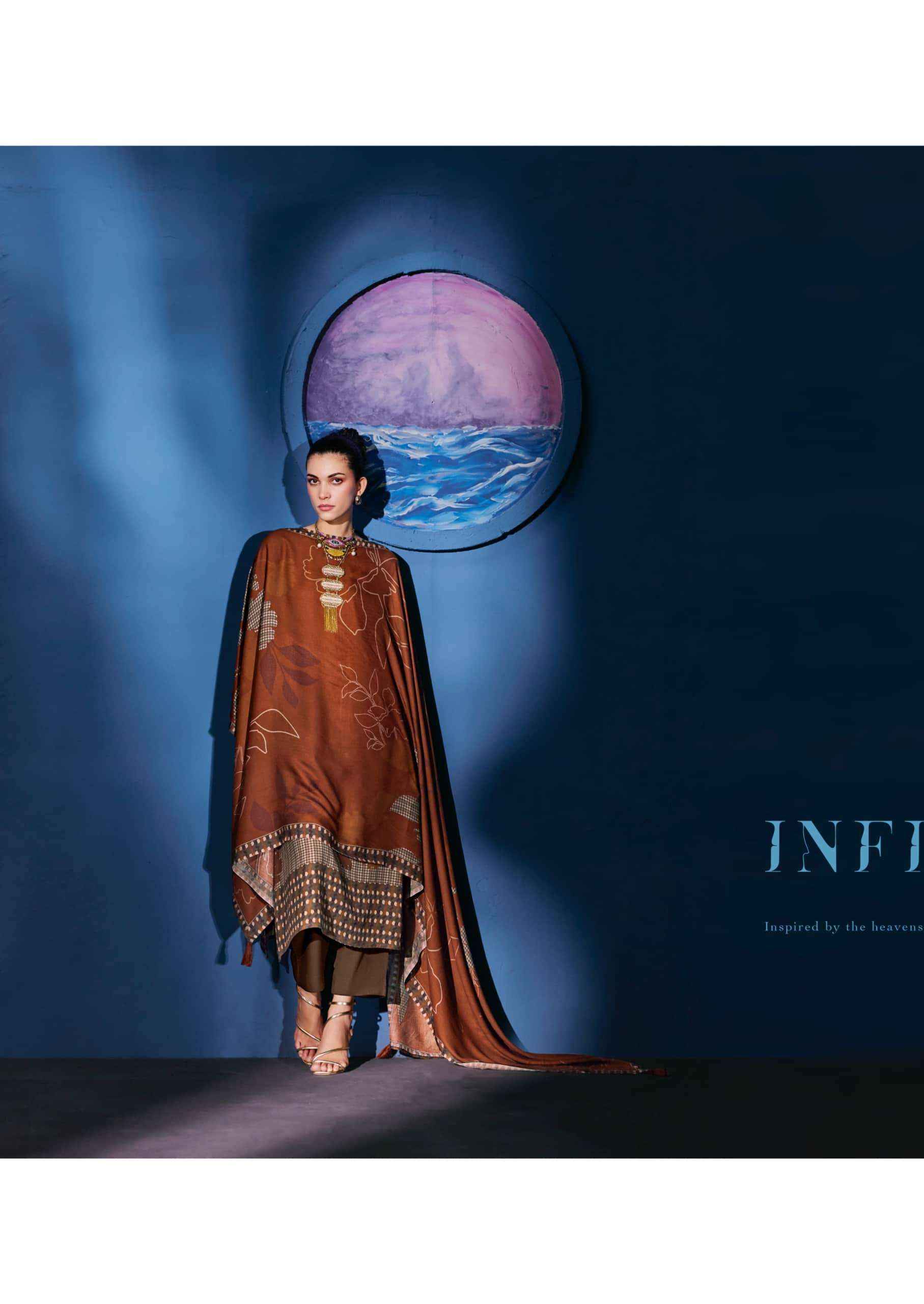 Sadhana Fashion Celestial Weave Digital Printed Pashmina Salwar Suit Suppliers