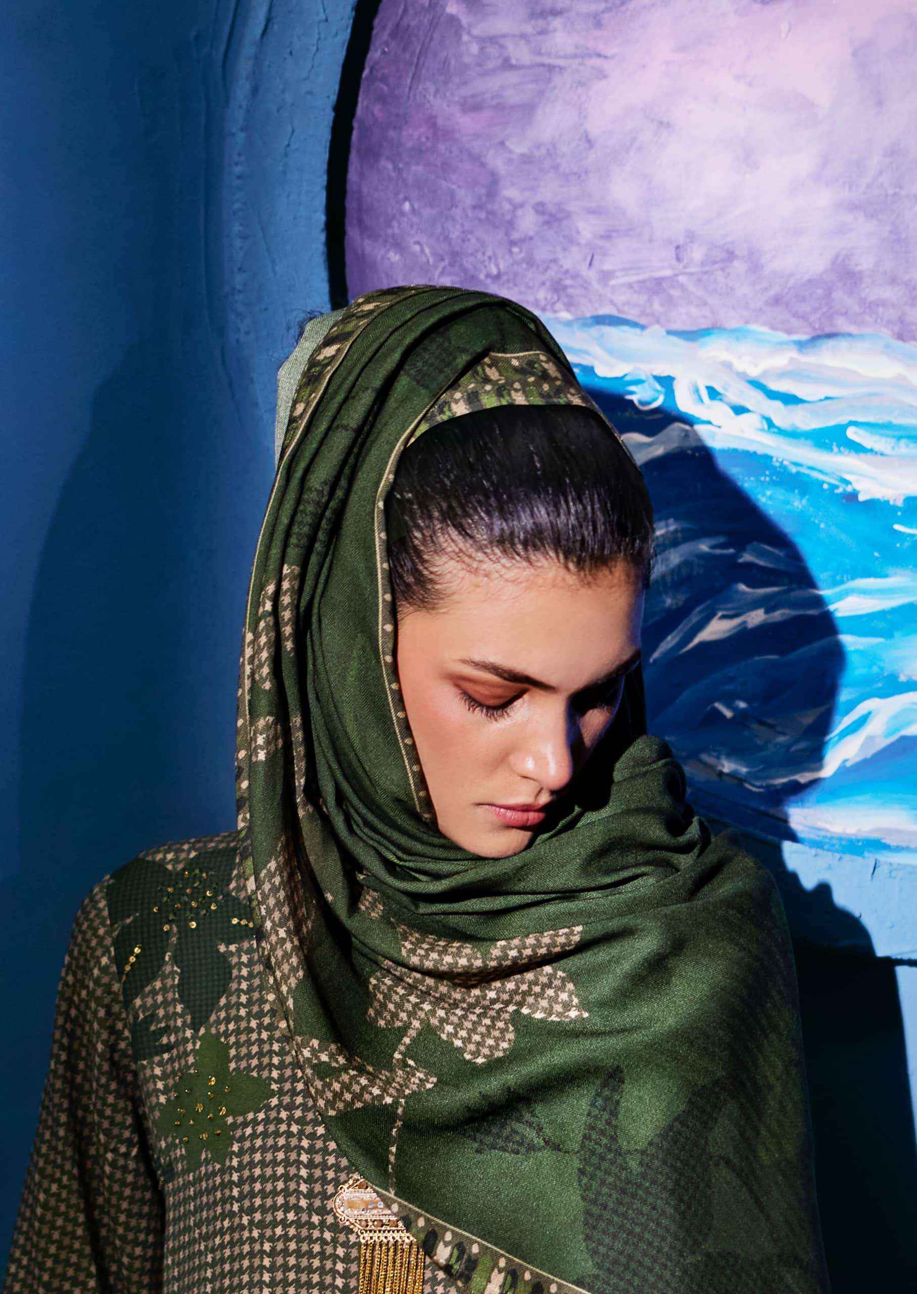 Sadhana Fashion Celestial Weave Digital Printed Pashmina Salwar Suit Suppliers