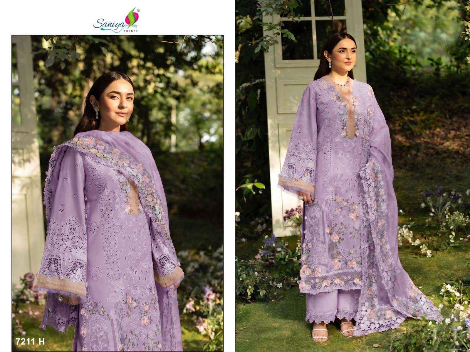 Saniya Trendz 7211 Efgh Chikankari Work Pakistani Suits 4 Pcs Catalog