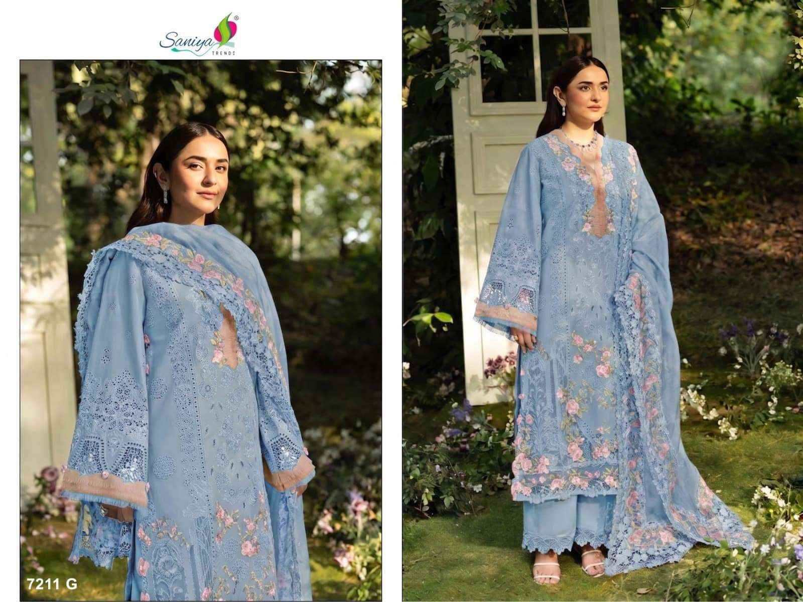 Saniya Trendz 7211 Efgh Chikankari Work Pakistani Suits 4 Pcs Catalog