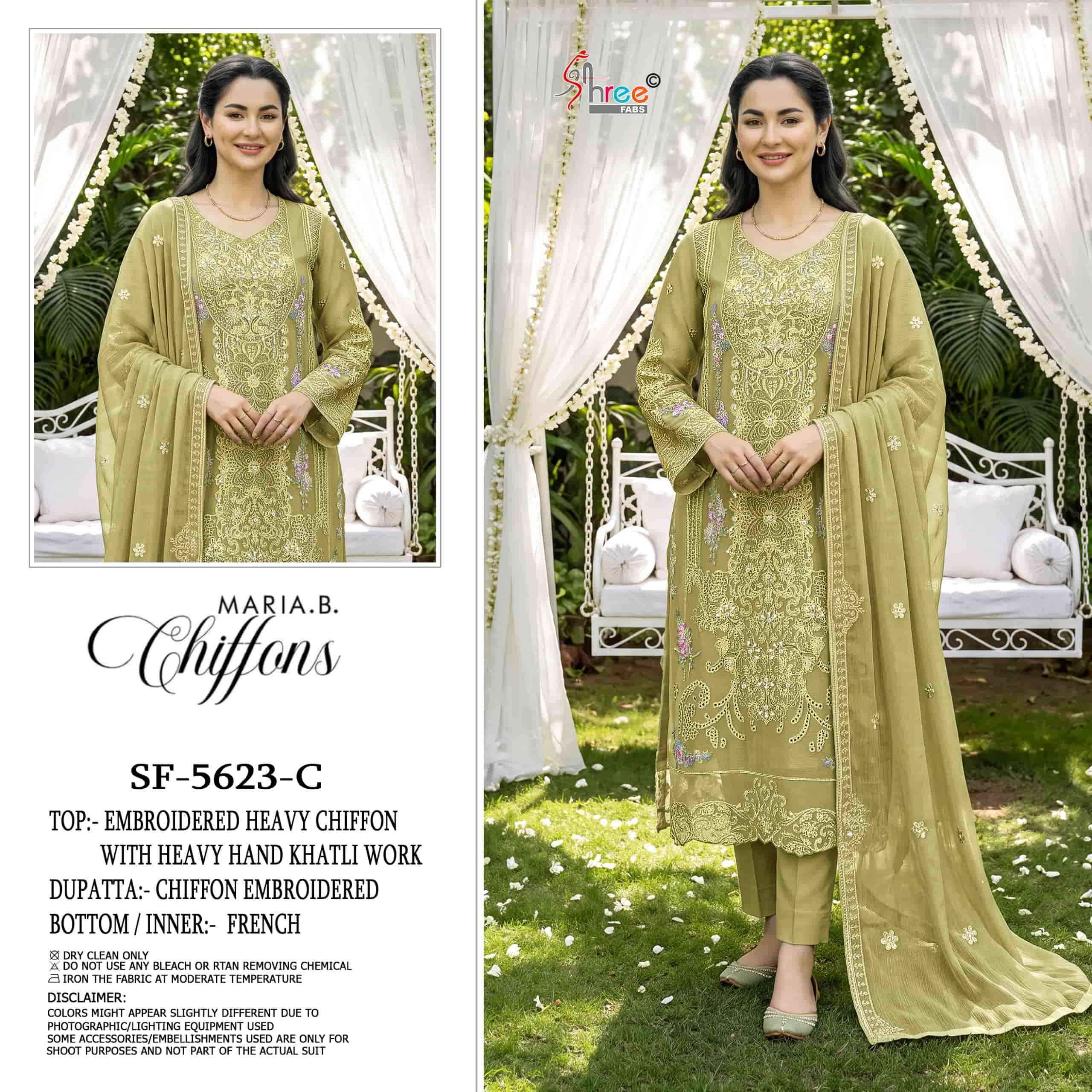 Shree Fabs Sf 5623 Abcd Designer Work Pakistani Chiffon Suit 4pcs set