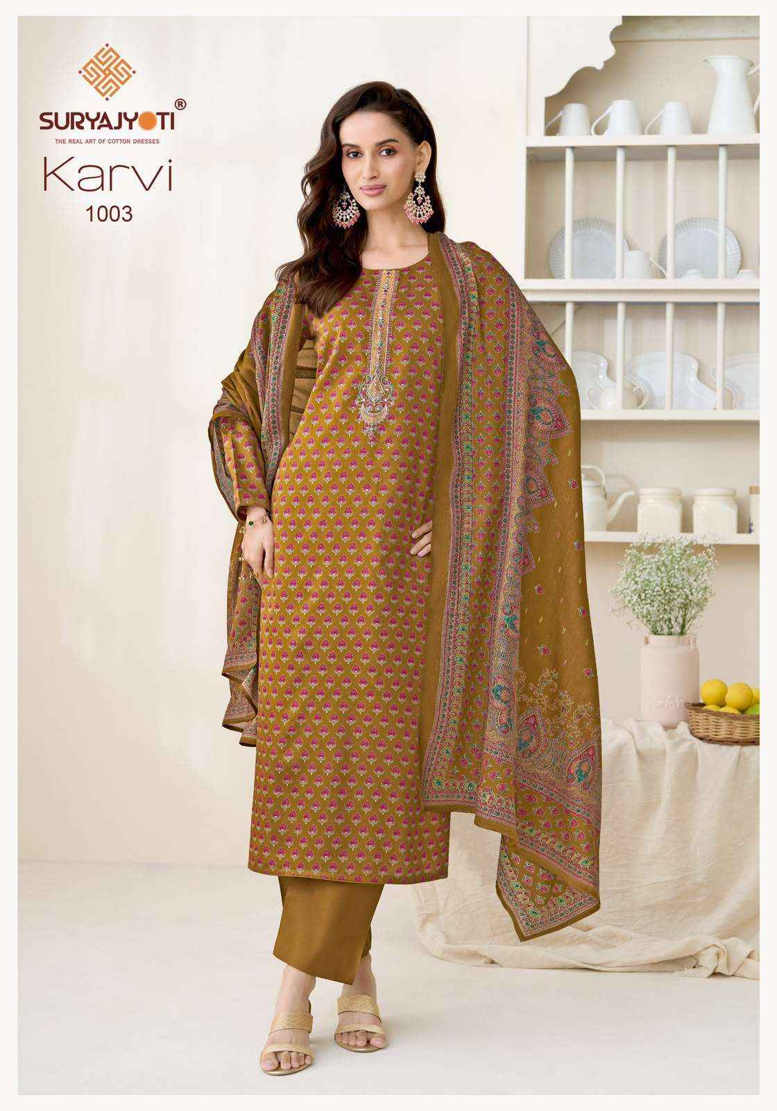 Suryajyoti Karvi Vol 1 Fancy Zam Satin Dress Material 6 Pcs Catalog 