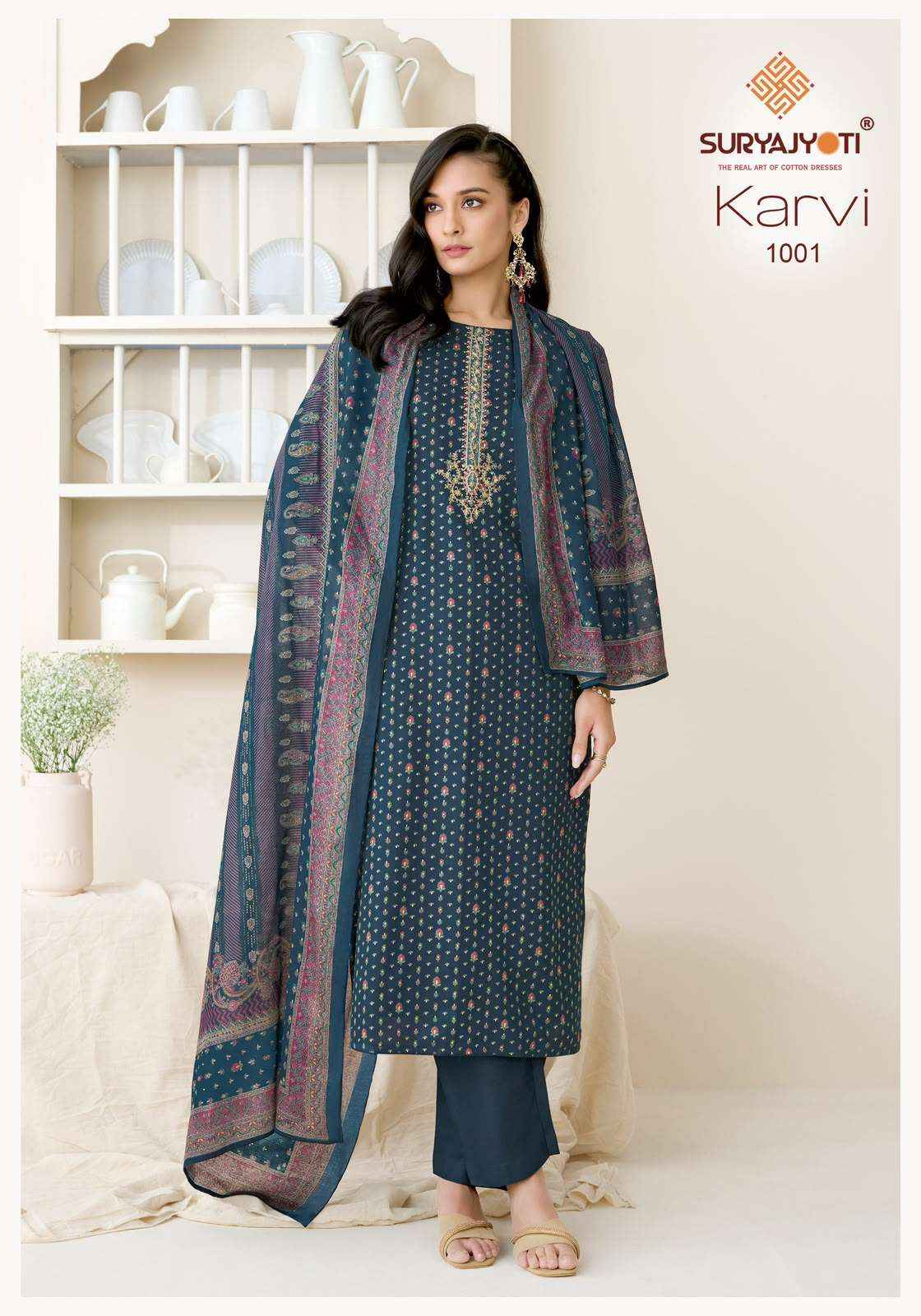 Suryajyoti Karvi Vol 1 Fancy Zam Satin Dress Material 6 Pcs Catalog 