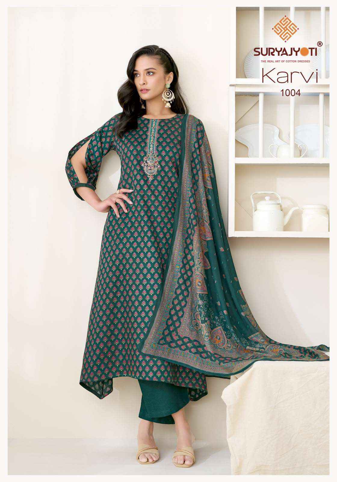 Suryajyoti Karvi Vol 1 Fancy Zam Satin Dress Material 6 Pcs Catalog 