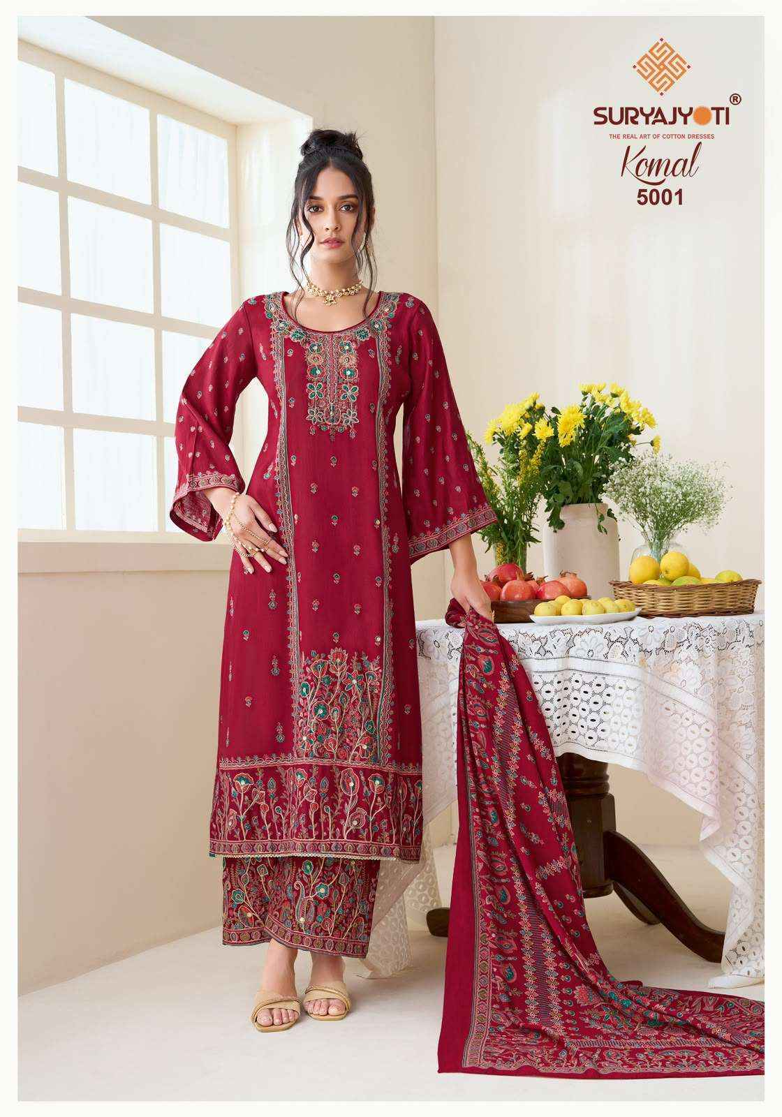Suryajyoti Komal Vol 5 Pure Modal Silk Ladies Dress Material 6 Pcs