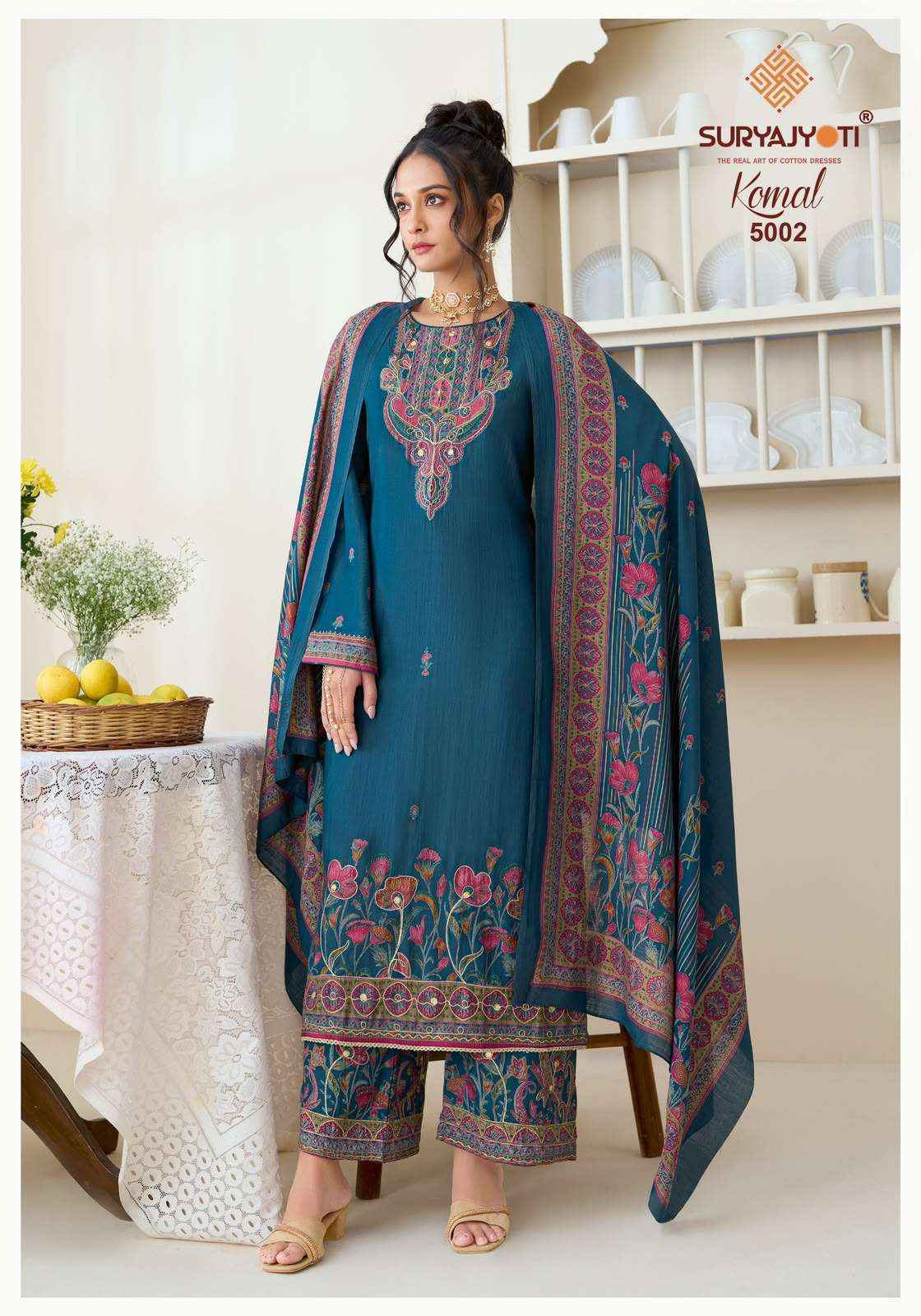 Suryajyoti Komal Vol 5 Pure Modal Silk Ladies Dress Material 6 Pcs
