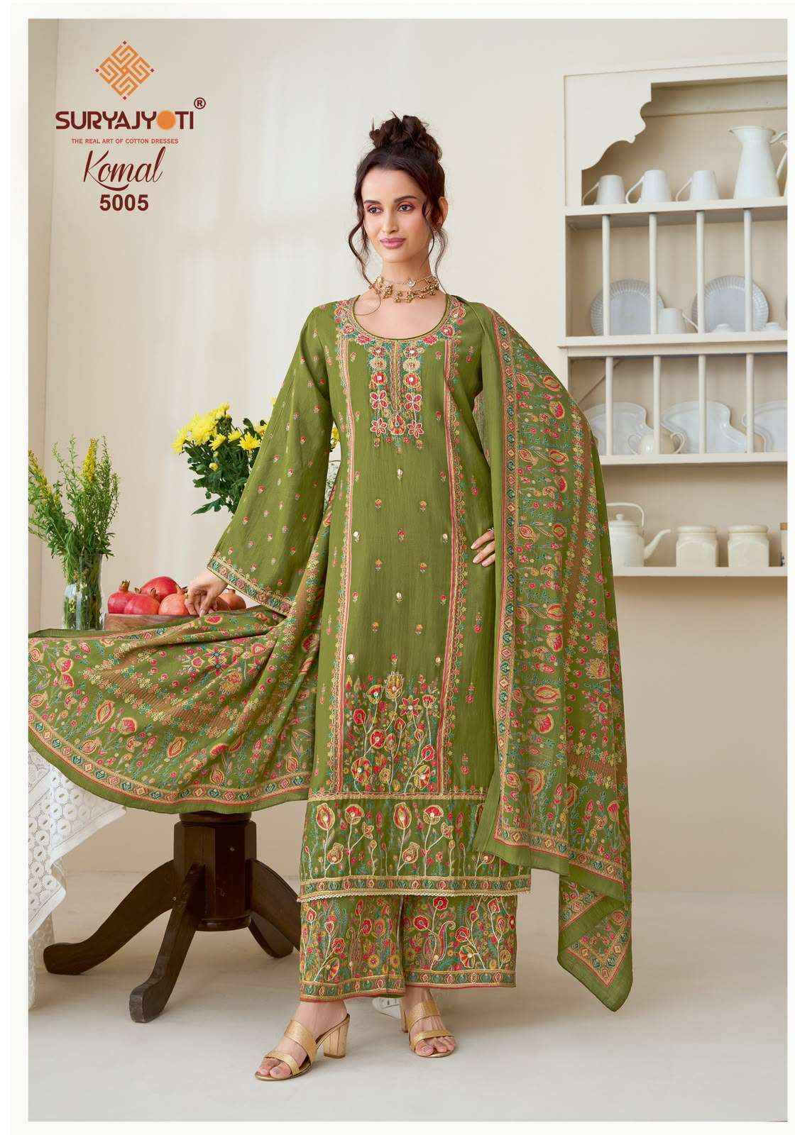 Suryajyoti Komal Vol 5 Pure Modal Silk Ladies Dress Material 6 Pcs