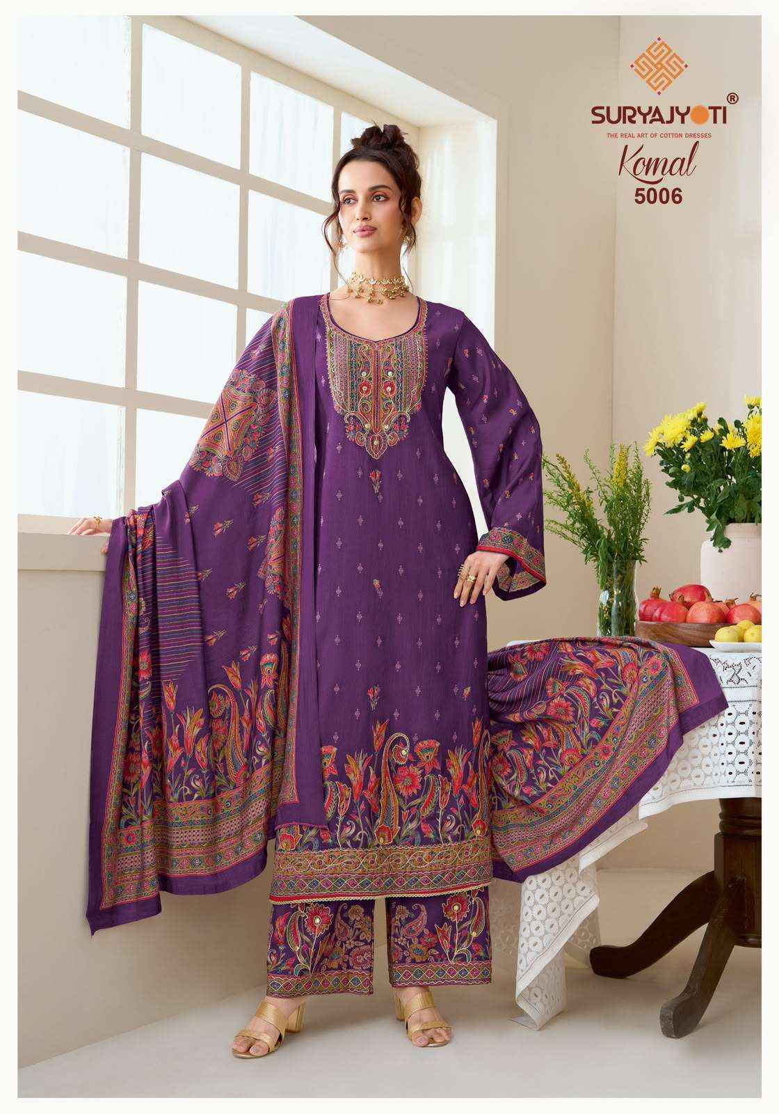 Suryajyoti Komal Vol 5 Pure Modal Silk Ladies Dress Material 6 Pcs