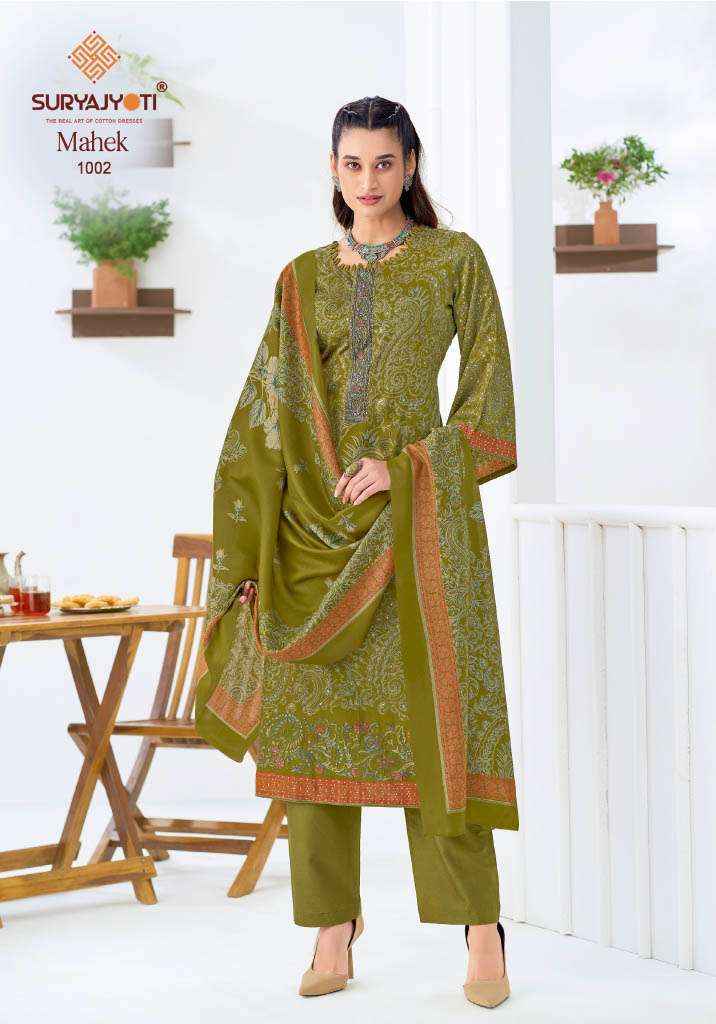 SURYAJYOTI MAHEK VOL 1 JAM SATIN PRINT WITH EMBROIDERY WORK SUIT 6 PCS CATALOG 