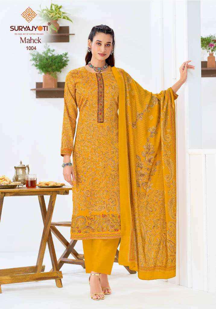 SURYAJYOTI MAHEK VOL 1 JAM SATIN PRINT WITH EMBROIDERY WORK SUIT 6 PCS CATALOG 