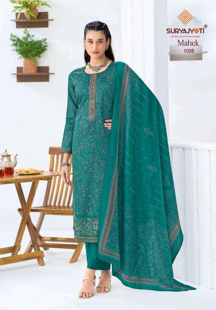 SURYAJYOTI MAHEK VOL 1 JAM SATIN PRINT WITH EMBROIDERY WORK SUIT 6 PCS CATALOG 