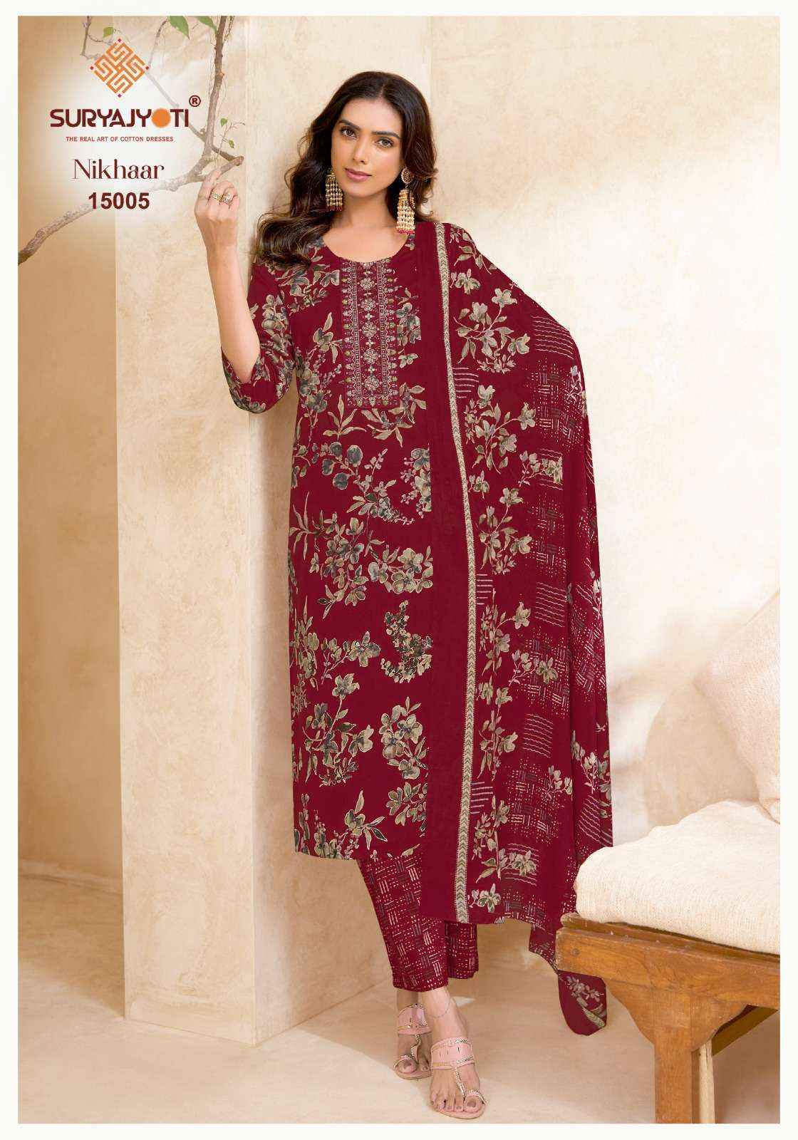 SURYAJYOTI NIKHAAR VOL 15 READY MADE SUITS 10 PCS CATALOG